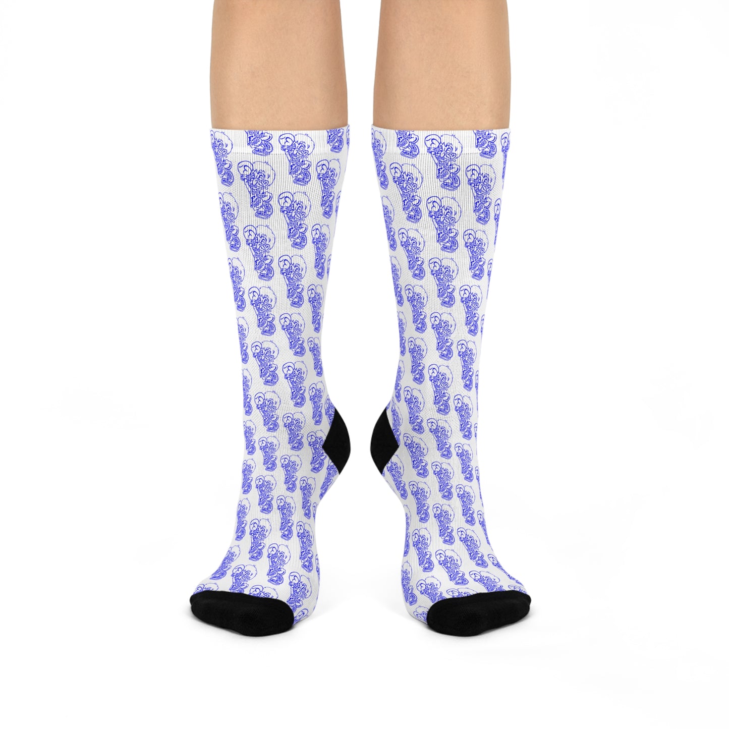 White Freeburg Midget Cushioned Crew Socks