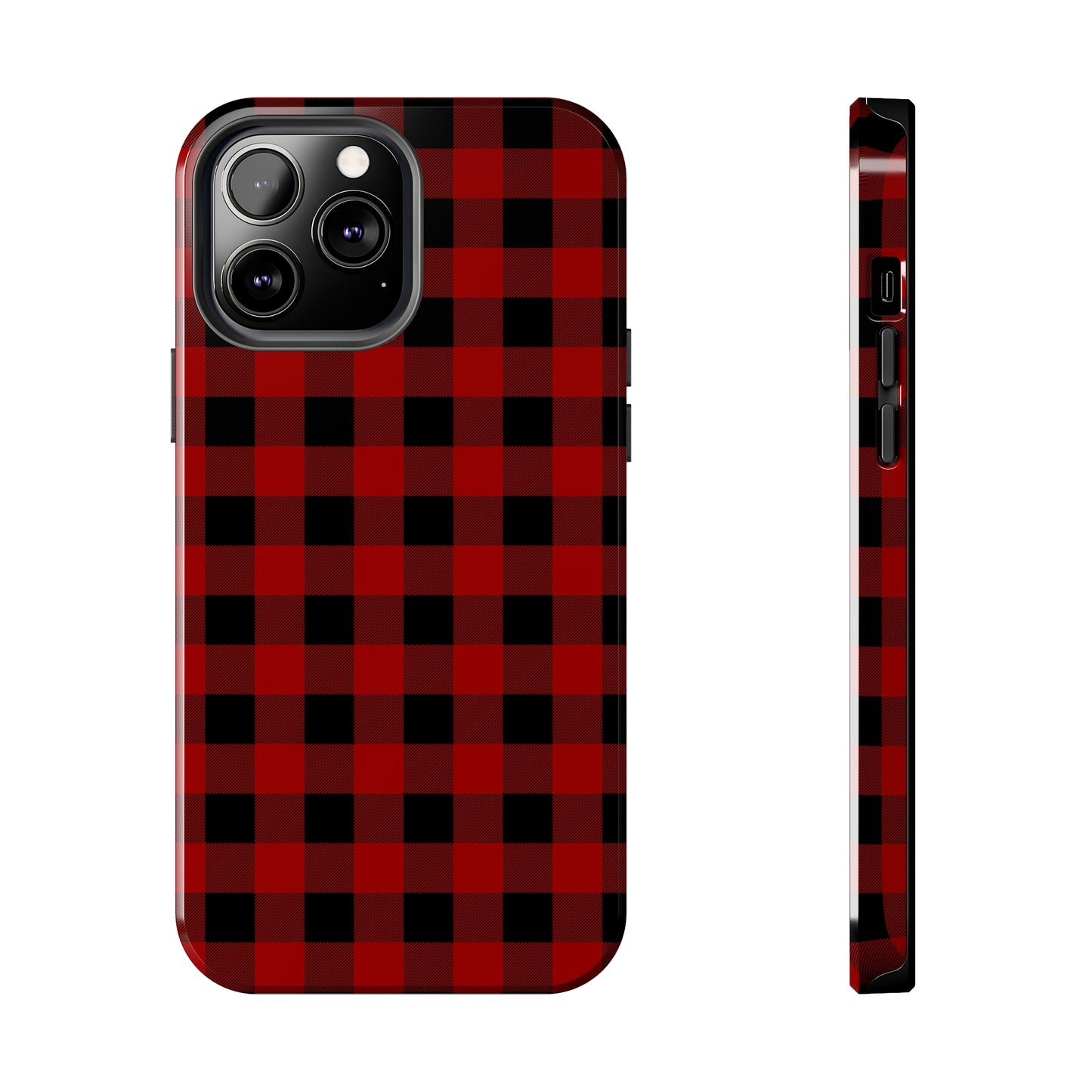 Red and Black Plaid Tough Phone Cases