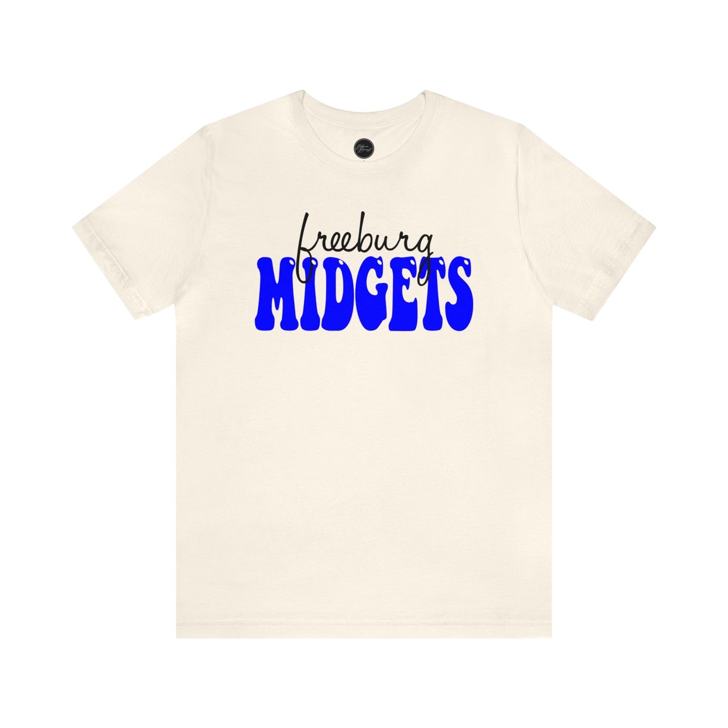 Freeburg Midgets Cursive Bubble Logo Bella Jersey Short Sleeve Tee (Unisex)