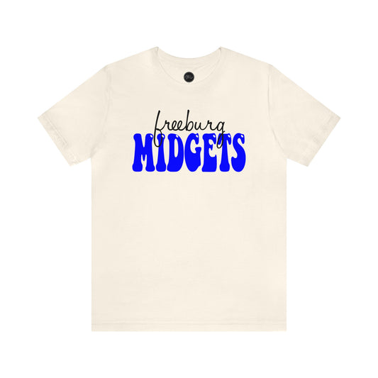 Freeburg Midgets Cursive Bubble Logo Bella Jersey Short Sleeve Tee (Unisex)