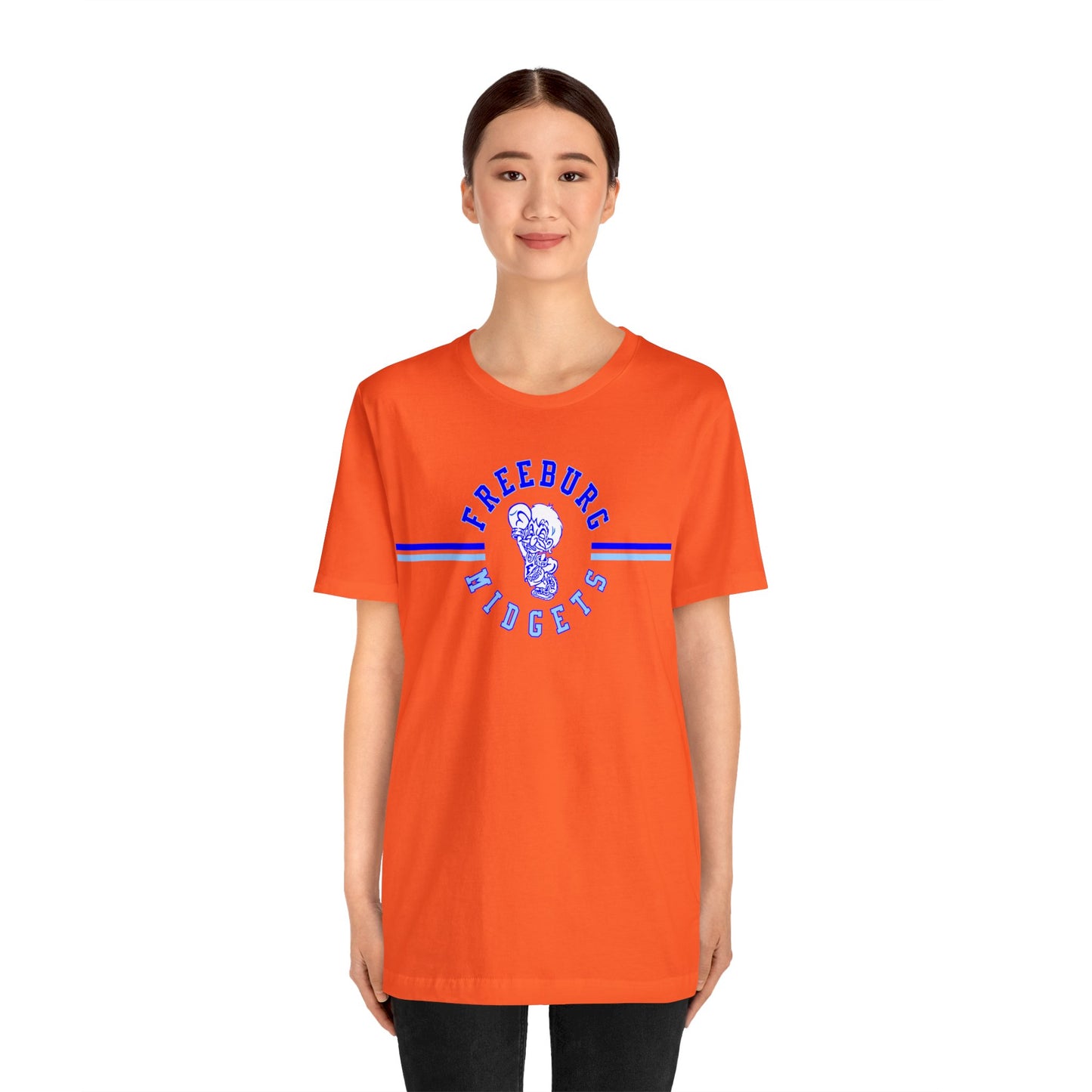 Freeburg Midgets Long Stripe Logo Bella Jersey Short Sleeve Tee (Unisex)