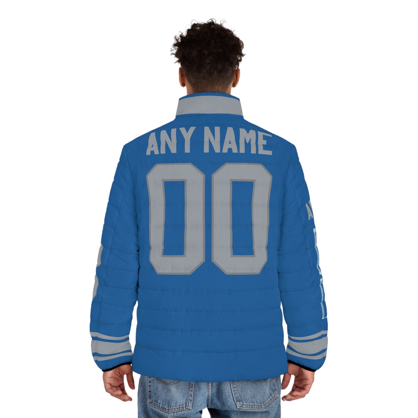 Detroit Any Name & Number Game Day Men's Puffer Coat/ Jacket