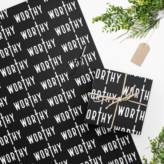 Worthy Black Wrapping Paper