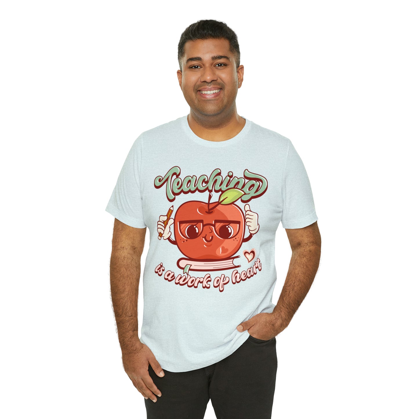 Vintage Teaching is a Work of Heart Unisex Jersey Short Sleeve Tee