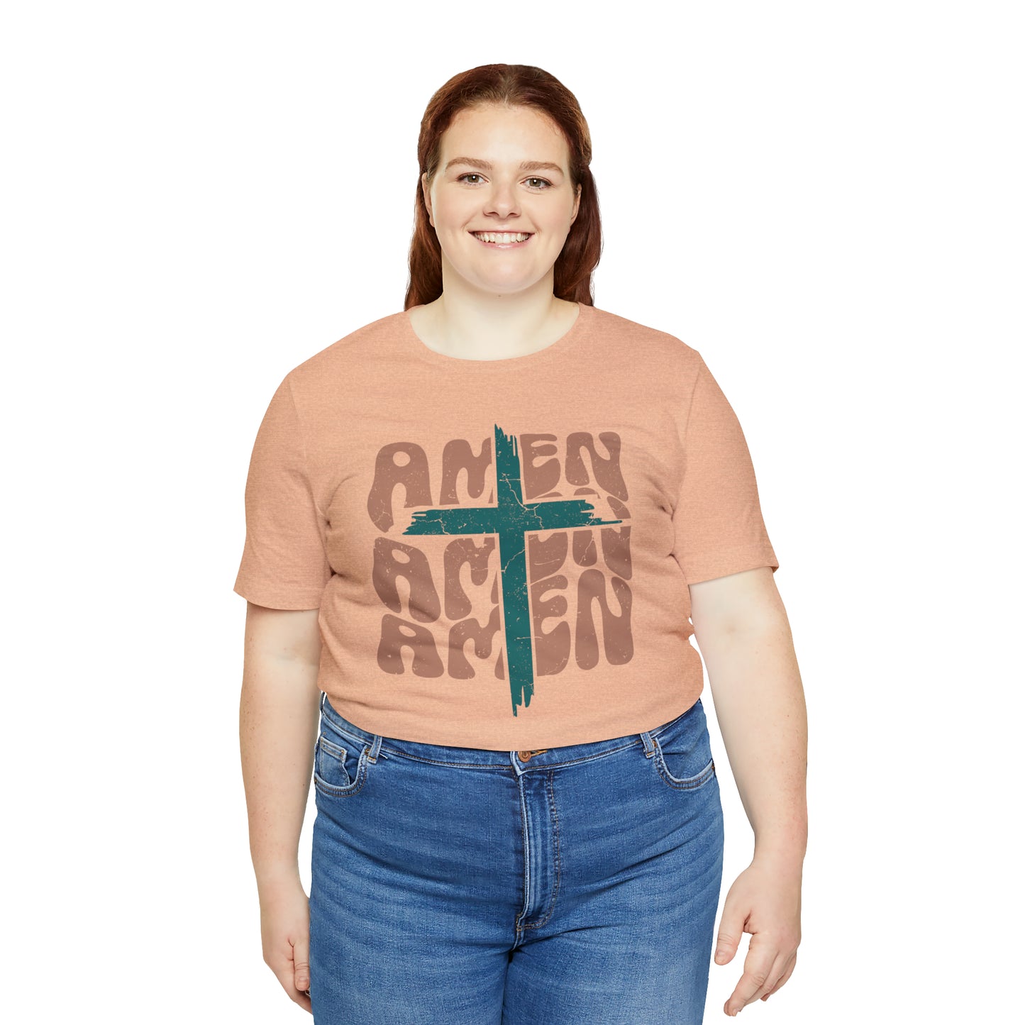 Amen Amen Amen with Cross Boho Color T-Shirt