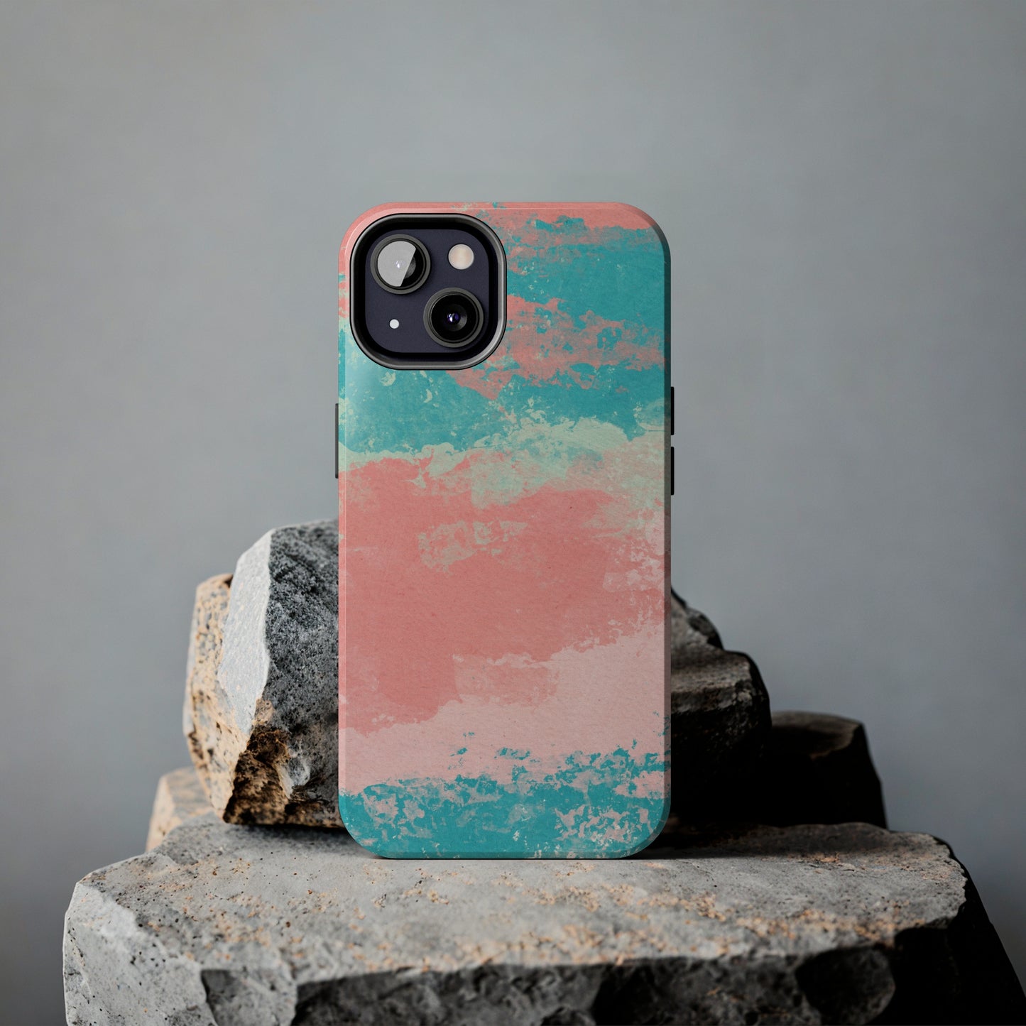 Pink and Turquoise Water Color Tough Phone Cases