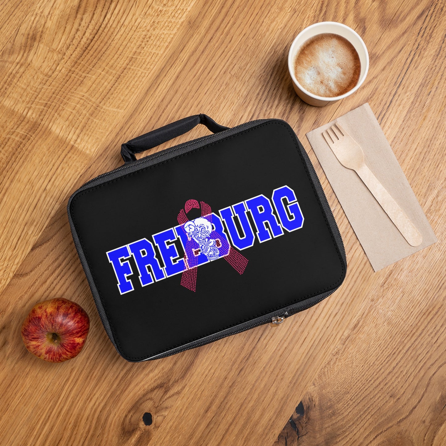 Freeburg Midgets Pink Ribbon Black Lunch Bag