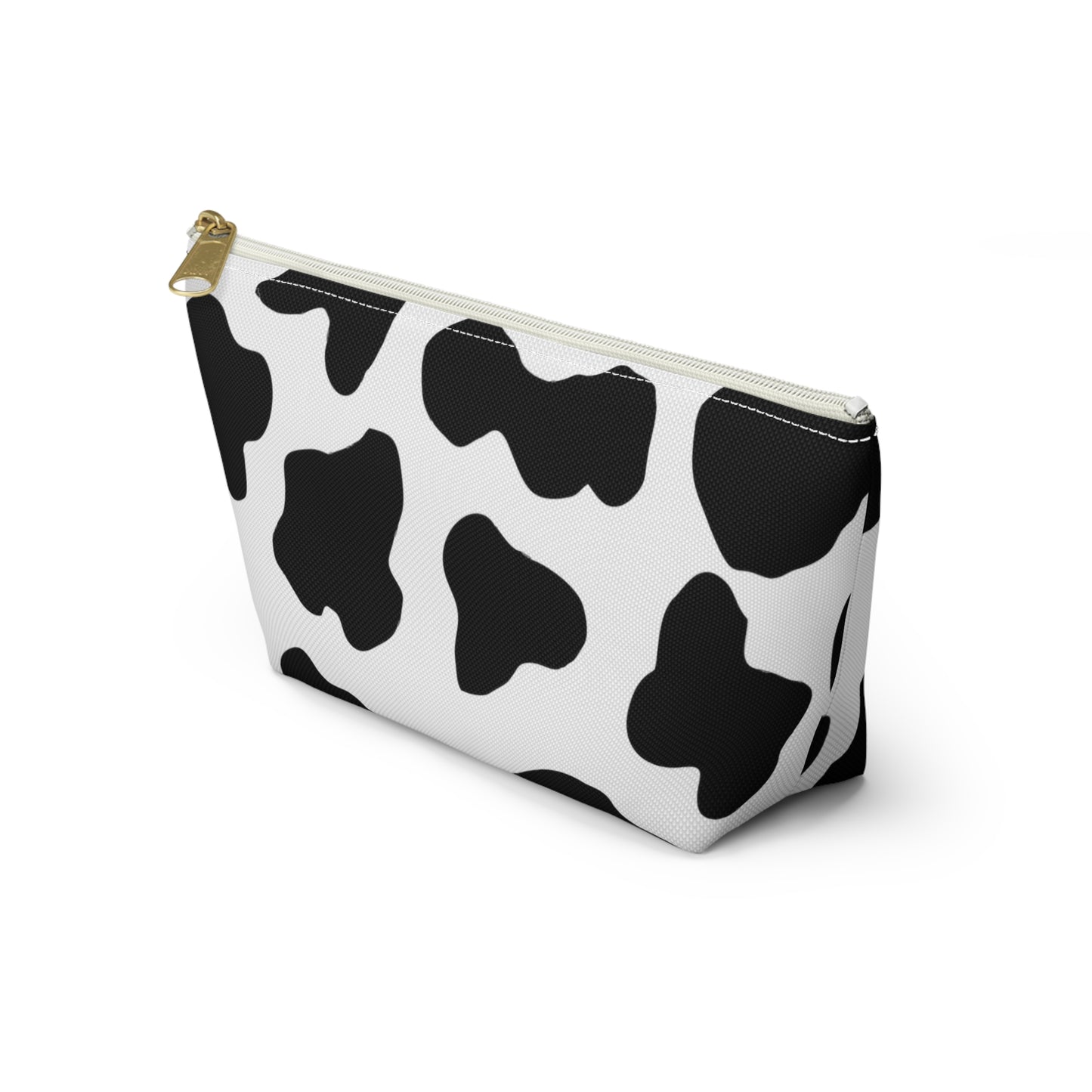 Country Black and White Cow Print Design Accessory Pouch w T-bottom