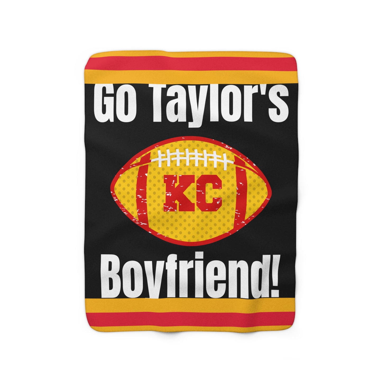 Go Taylor's Boyfriend Football Sherpa Fleece Blanket - Black