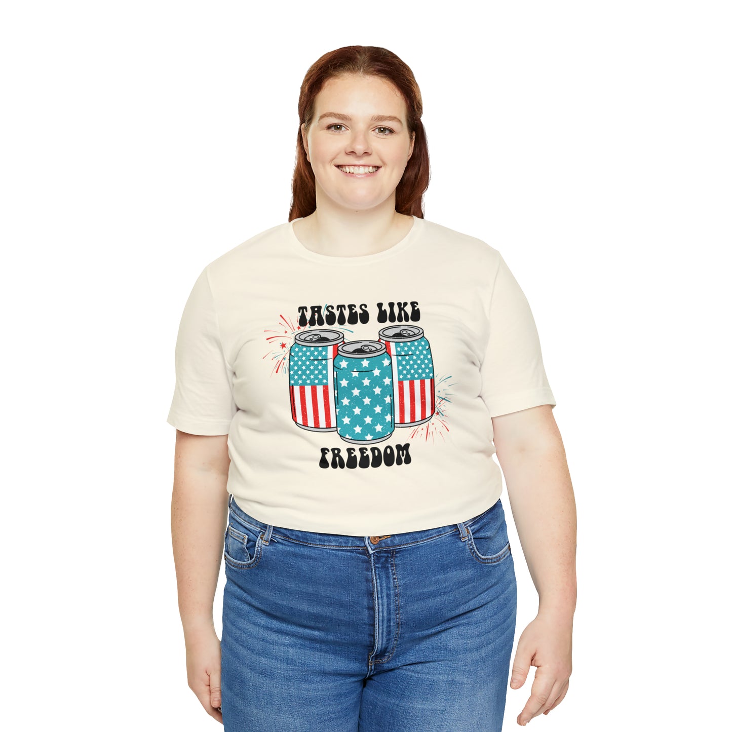 American USA Tastes Like Freedom Beverage Can Unisex Jersey Short Sleeve Tee