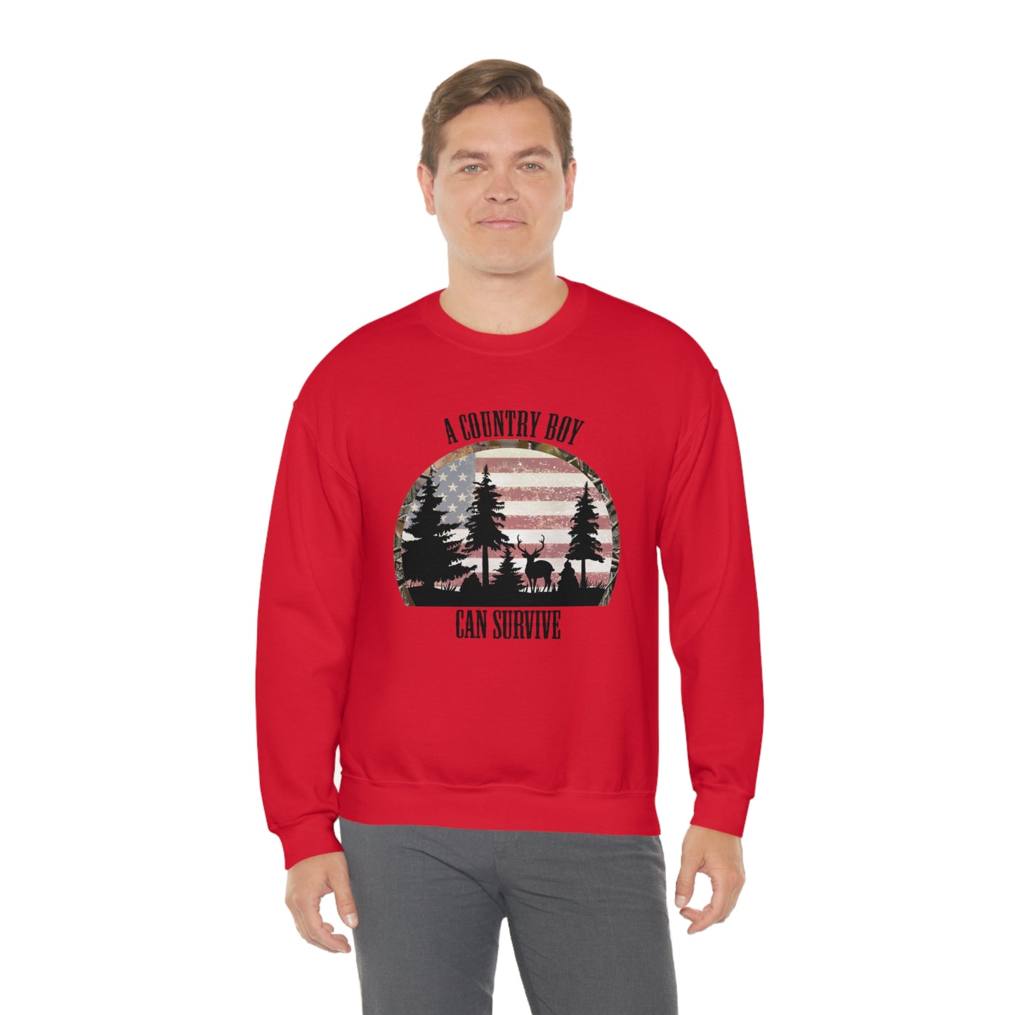 "A Country Boy Can Survive" - Unisex Heavy Blend™ Crewneck Sweatshirt