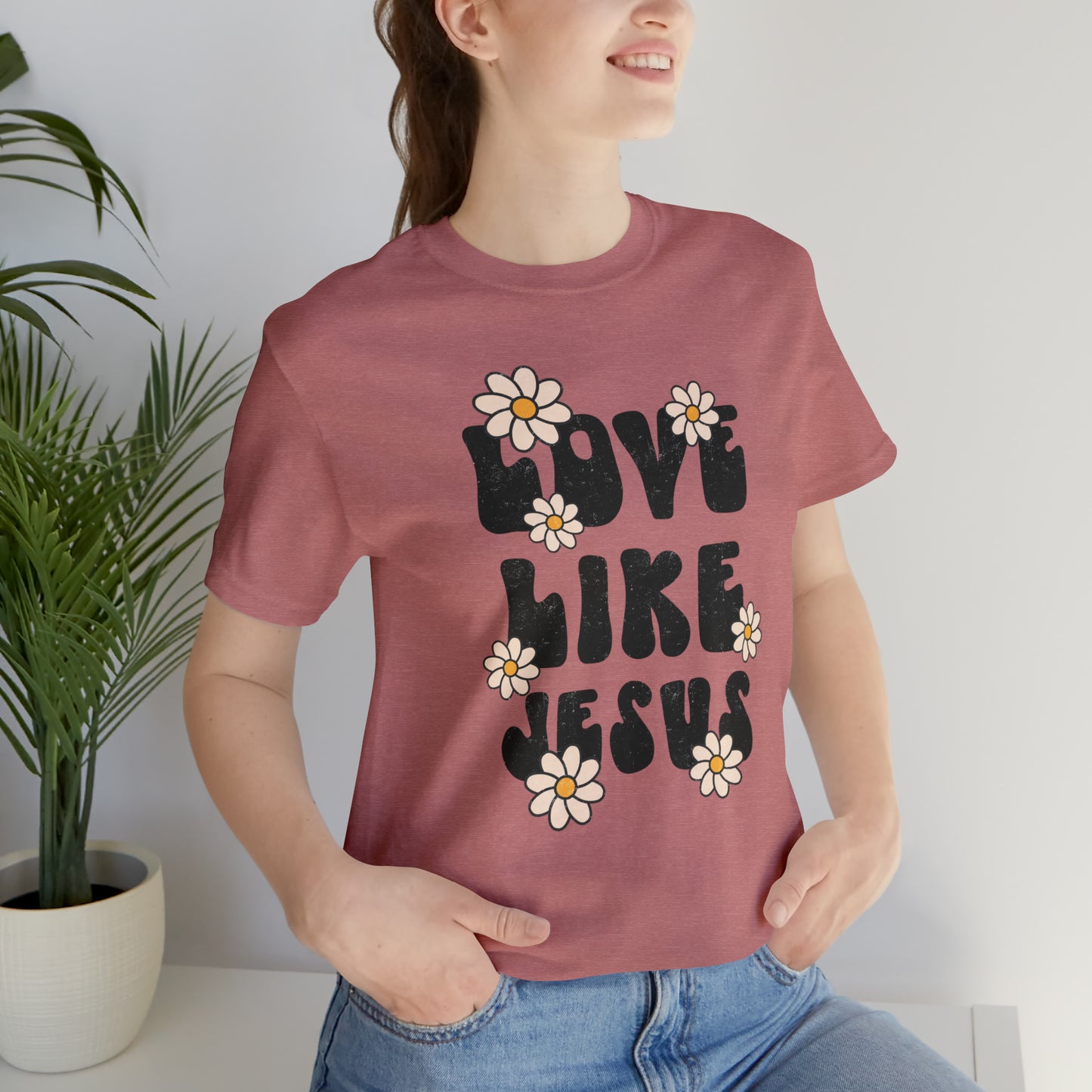 Distressed Daisy Love Like Jesus T-Shirt