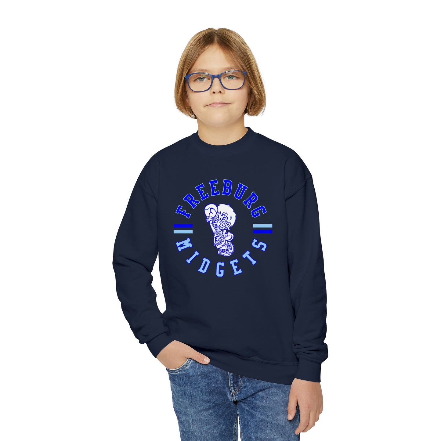 YOUTH Freeburg Midgets Circle Logo Youth Crewneck Sweatshirt