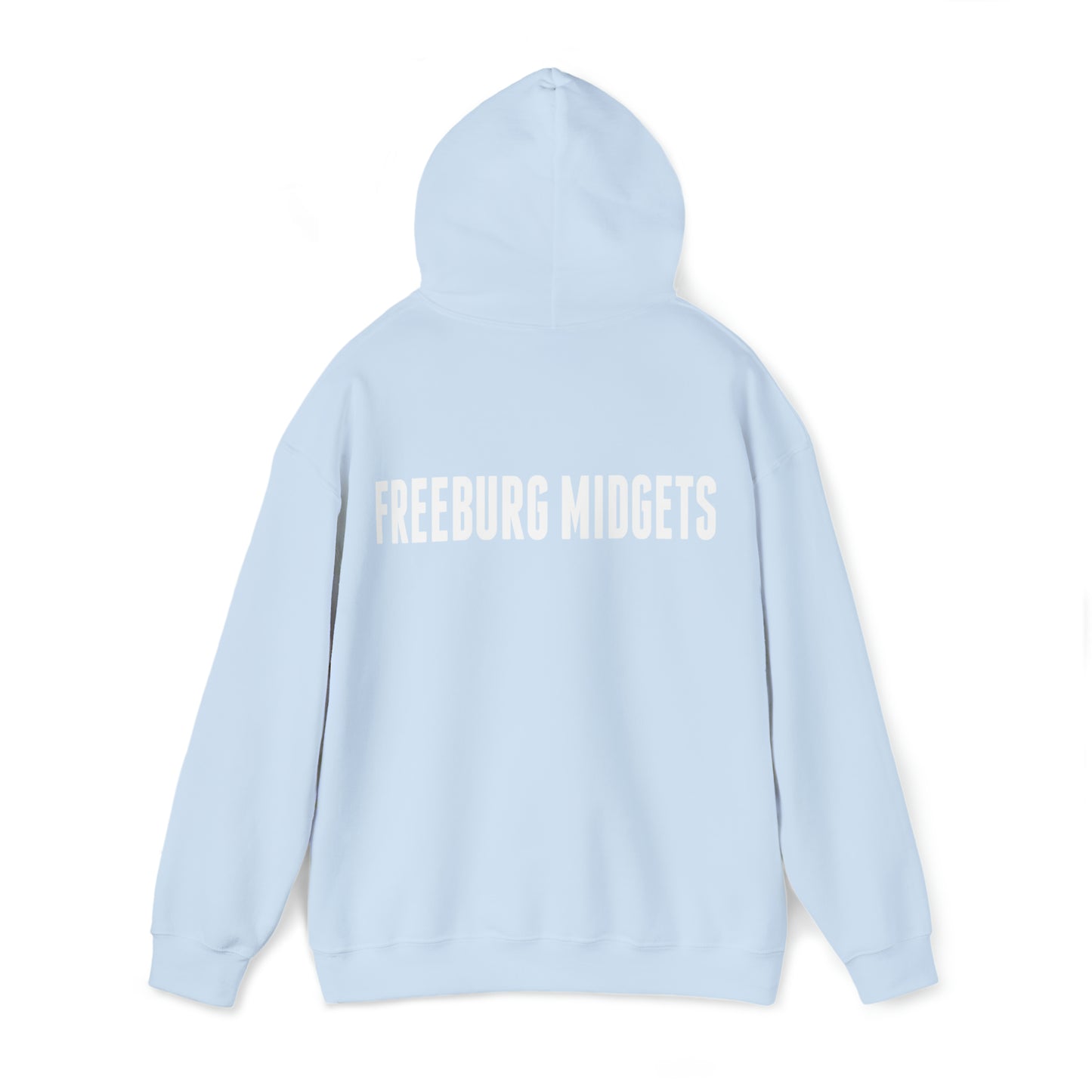 Front to Back Design - Varsity F Vertical Freeburg Midgets Logo Hooded Sweatshirt