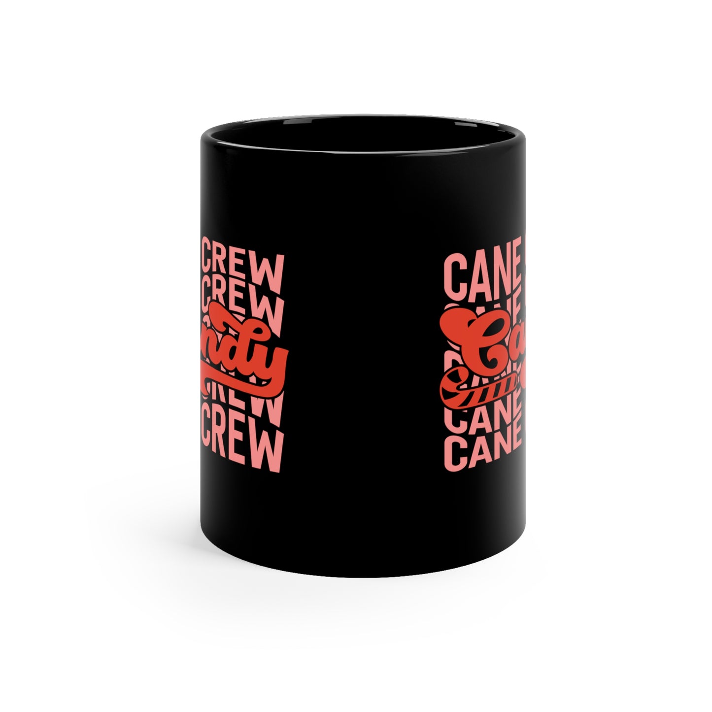 Candy Cane Crew 11oz Black Mug