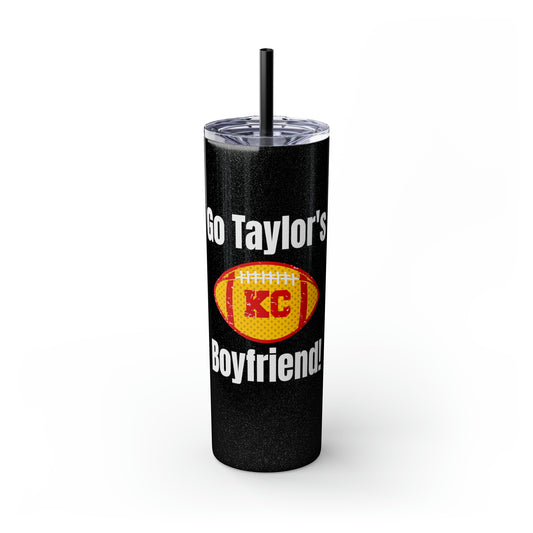 Go Taylor's Boyfriend Swift Kelce Football Skinny Tumbler with Straw, 20oz