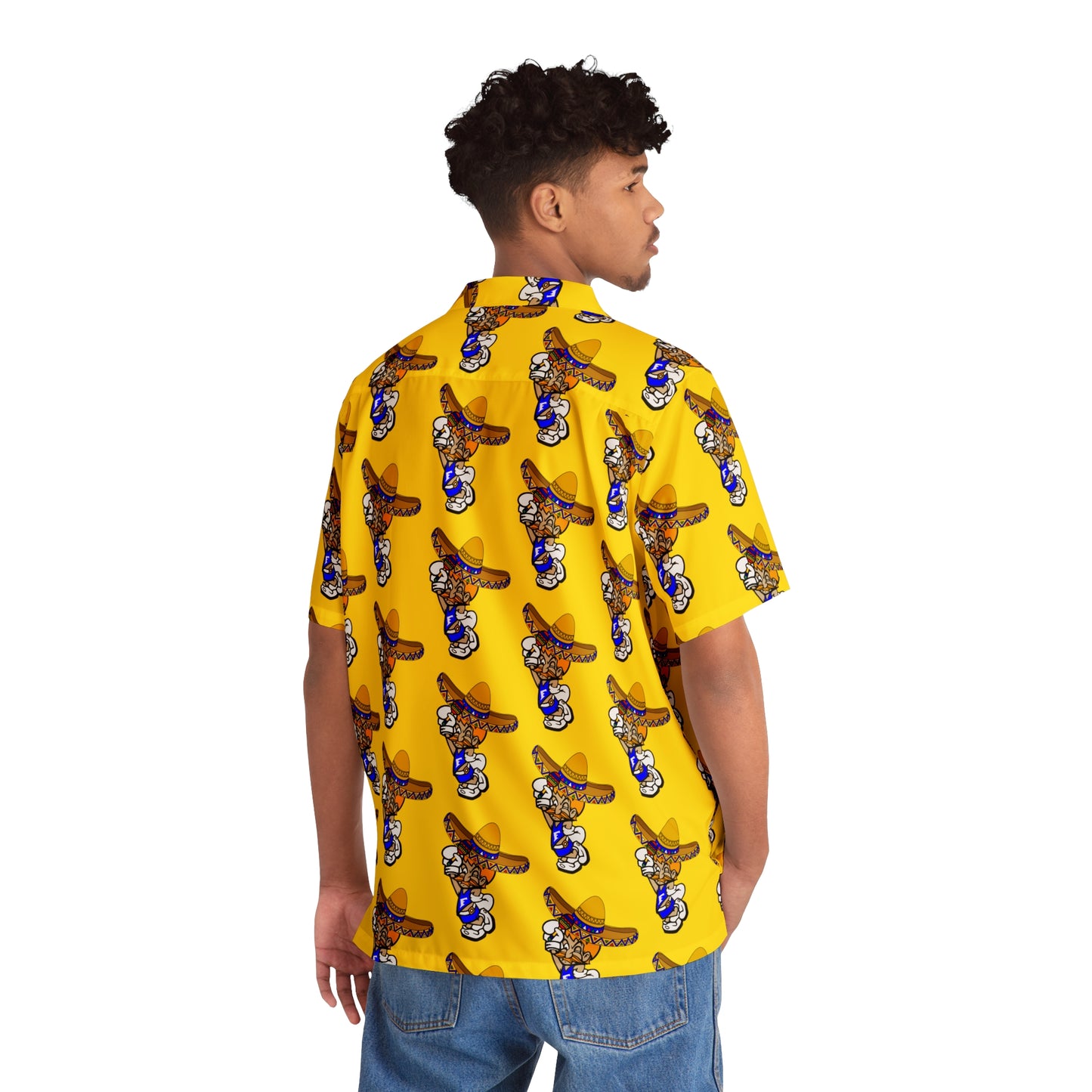 Freeburg Sombrero Midget Men's Hawaiian Shirt - Yellow