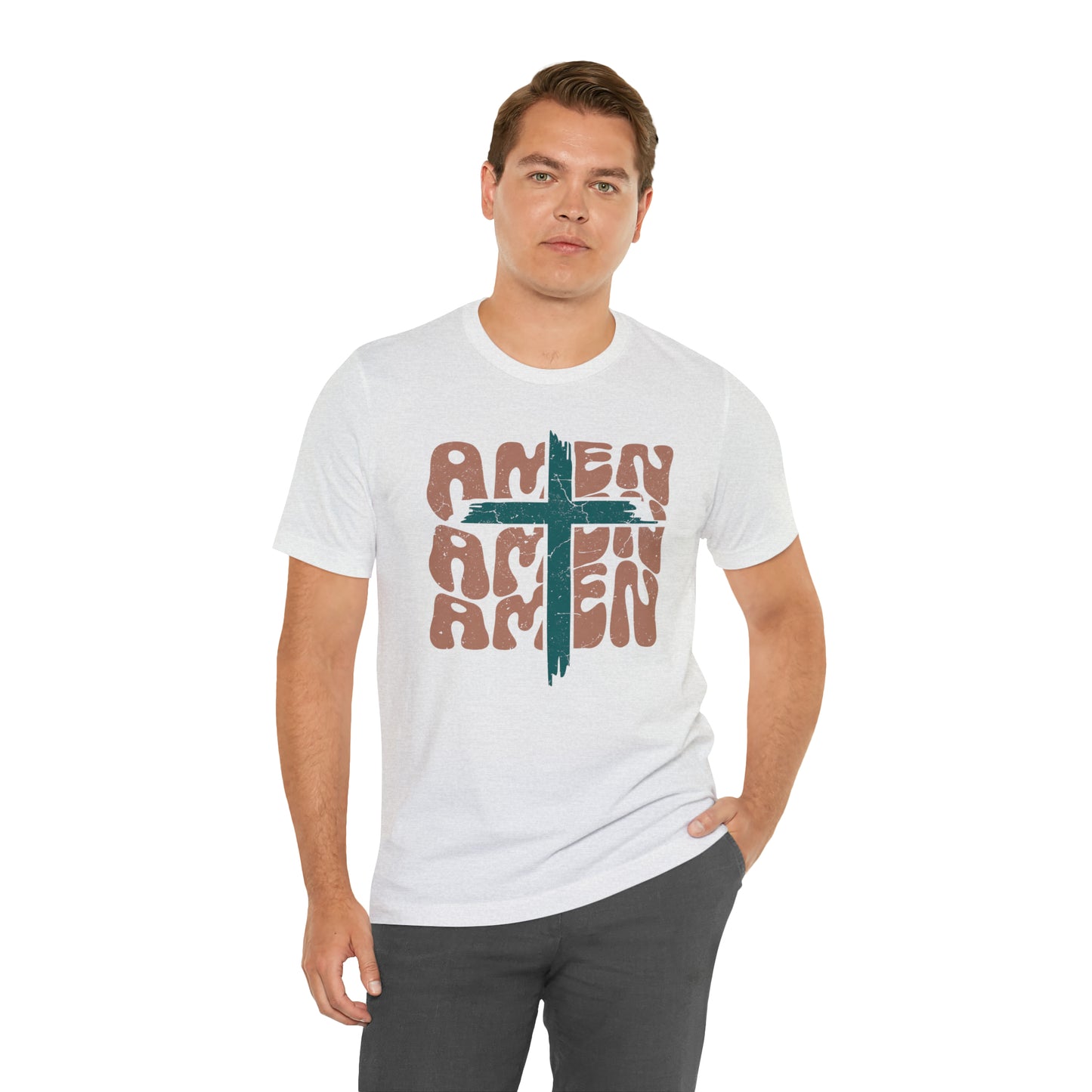 Amen Amen Amen with Cross Boho Color T-Shirt