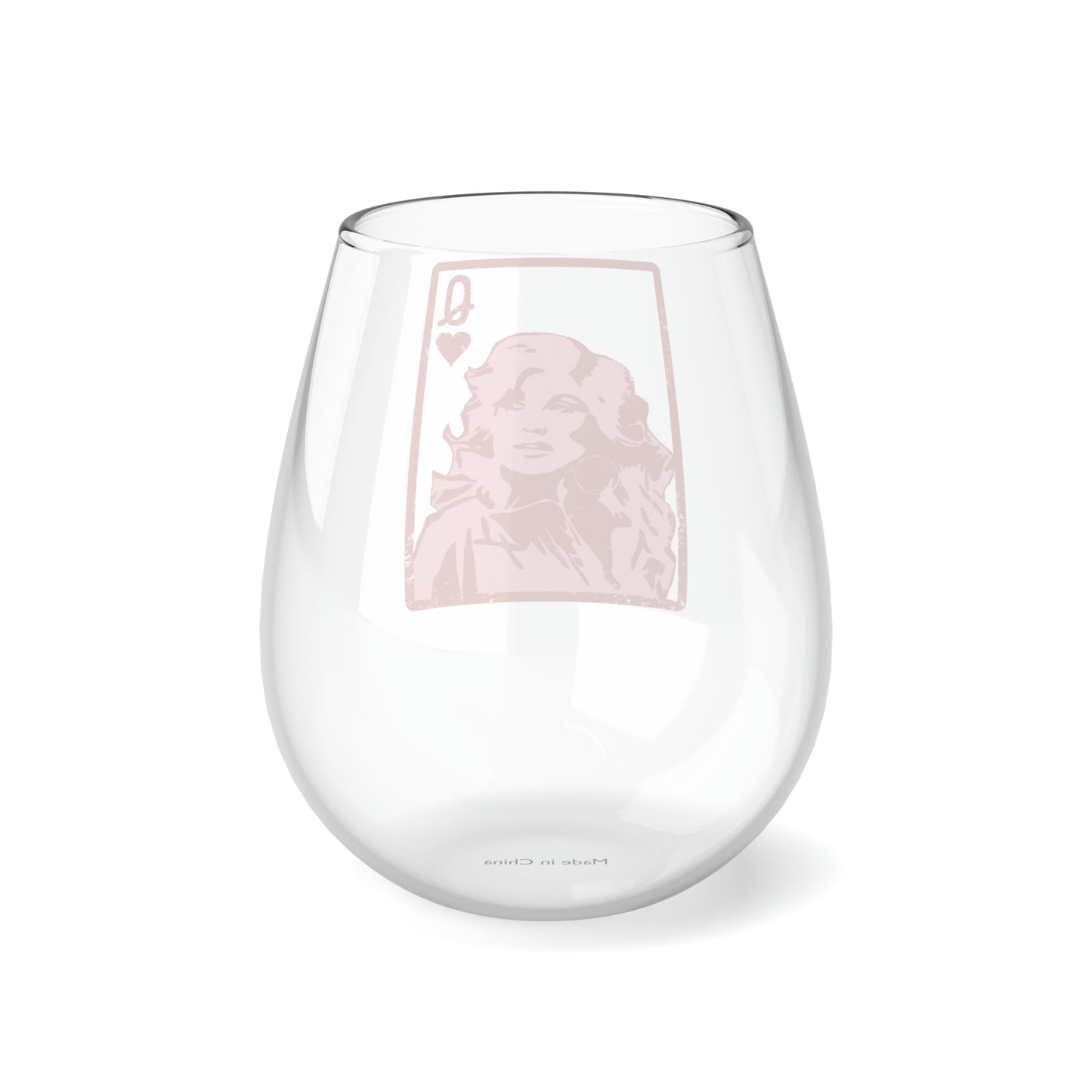 Dolly Queen of Hearts Valentine Stemless Wine/ Glass, 11.75oz