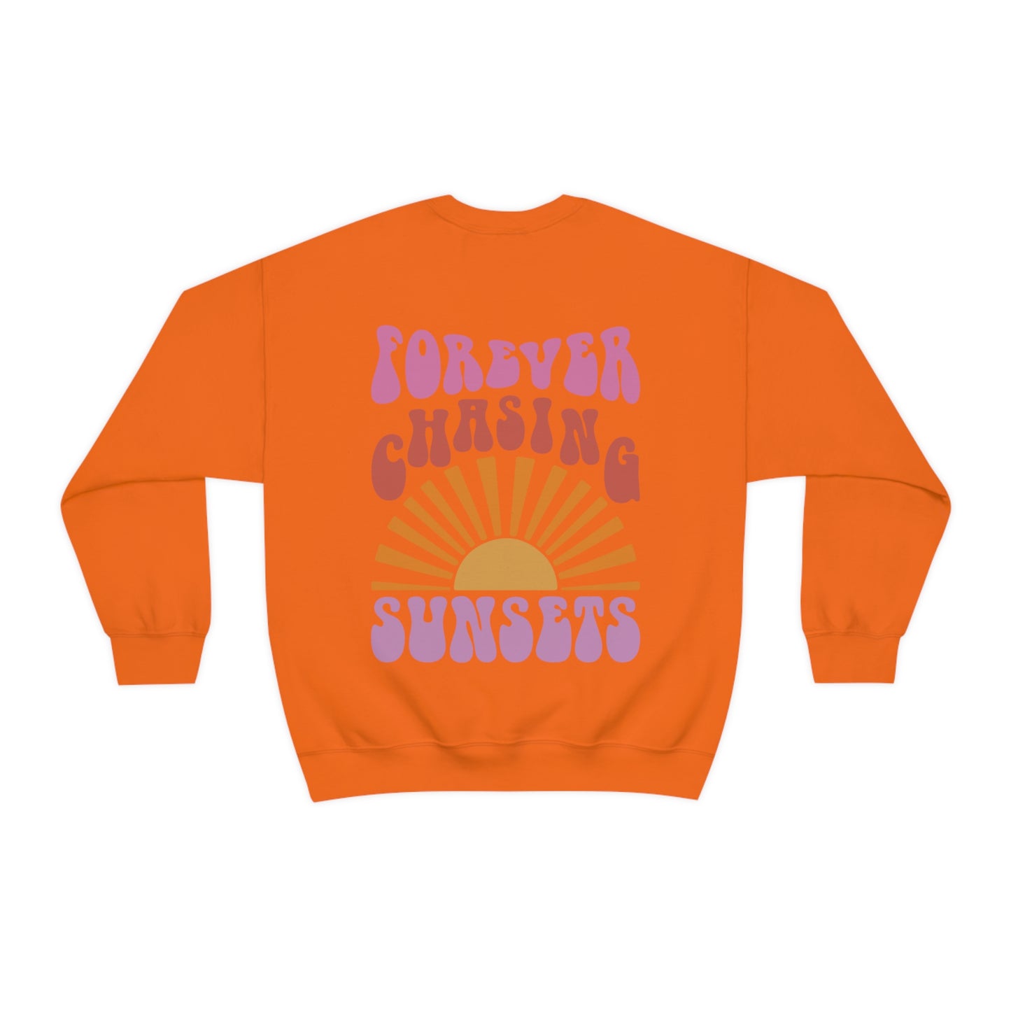 "Forever Chasing Sunsets" (Front & Back Design) - Unisex Heavy Blend™ Crewneck Sweatshirt