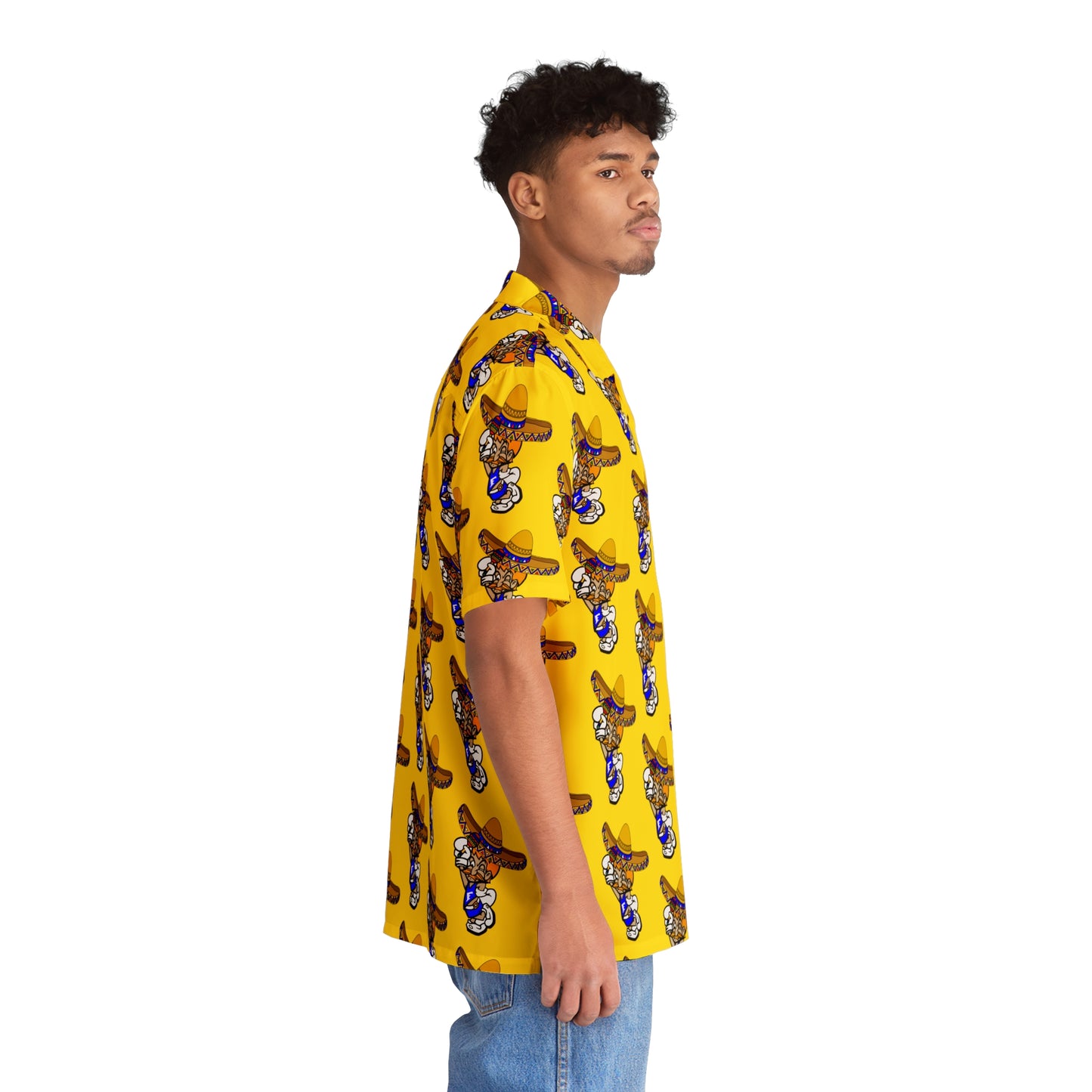 Freeburg Sombrero Midget Men's Hawaiian Shirt - Yellow