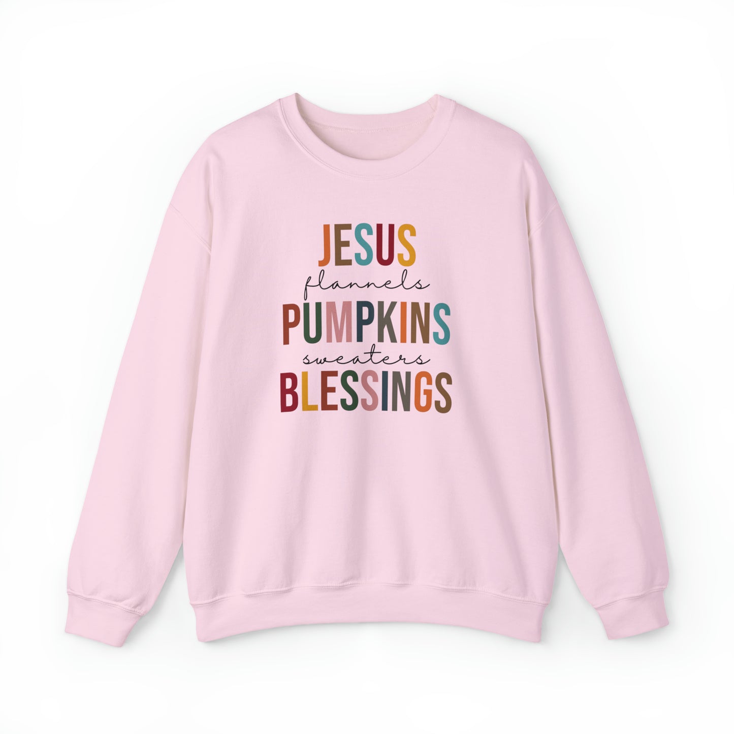 Jesus Flannels Pumpkins Sweaters Blessings Fall Halloween Retro Warm Colored  Unisex Heavy Blend™ Crewneck Sweatshirt