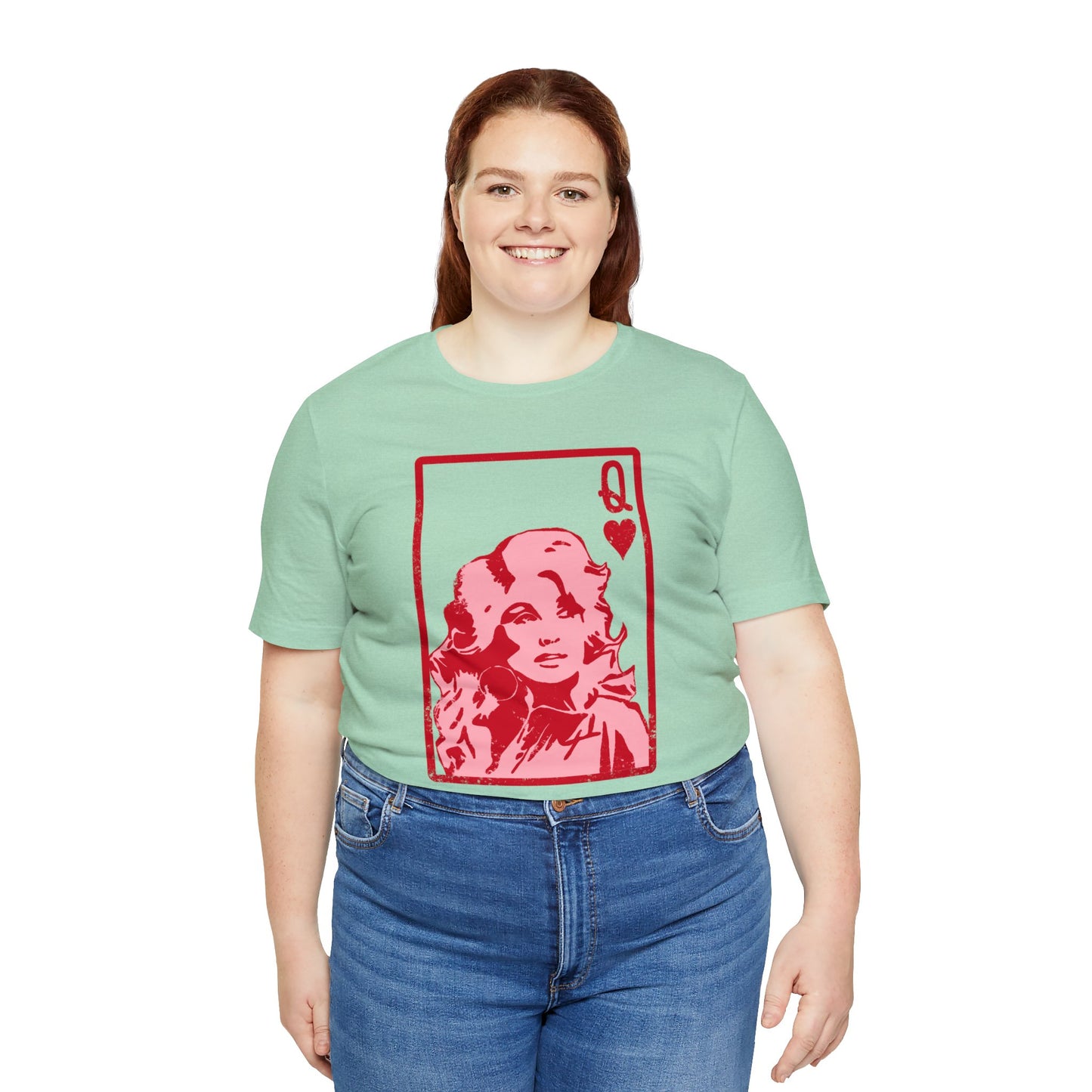 Dolly Queen of Hearts Valentine Bella Jersey Short Sleeve Tee (Unisex)