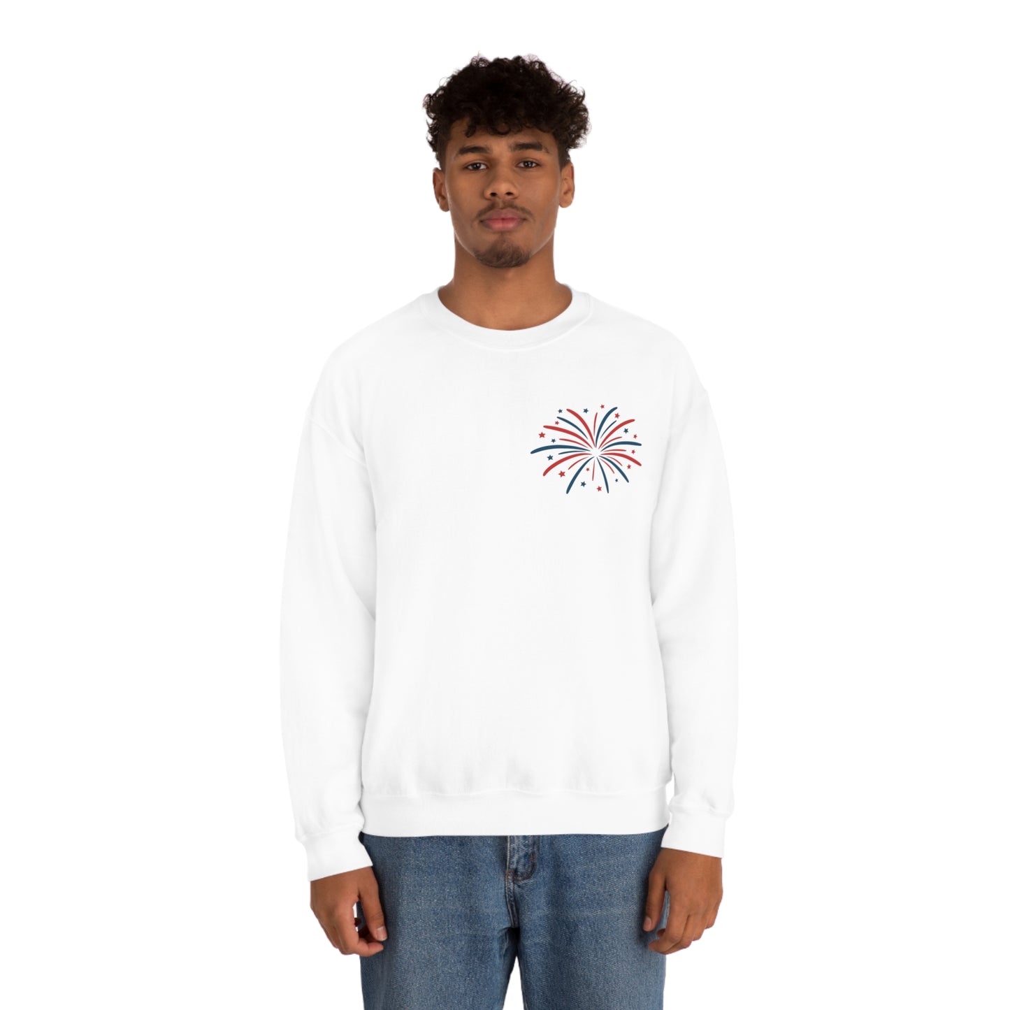 "Land of the Free Because of the Brave" (Front & Back Design) - Unisex Heavy Blend™ Crewneck Sweatshirt