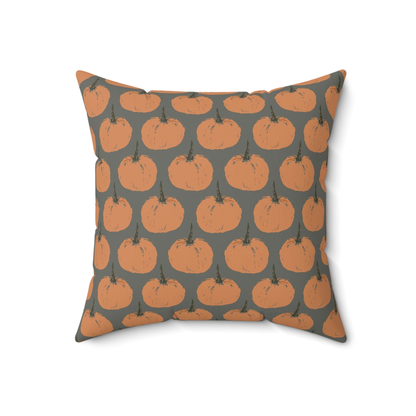 Simple Pumpkin Green Fall/ Halloween Spun Polyester Square Pillow