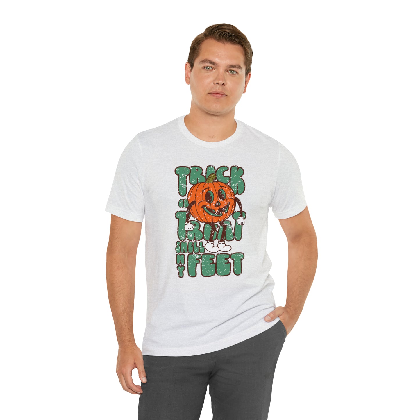 Distressed Trick or Treat Smell My Feet T-Shirt