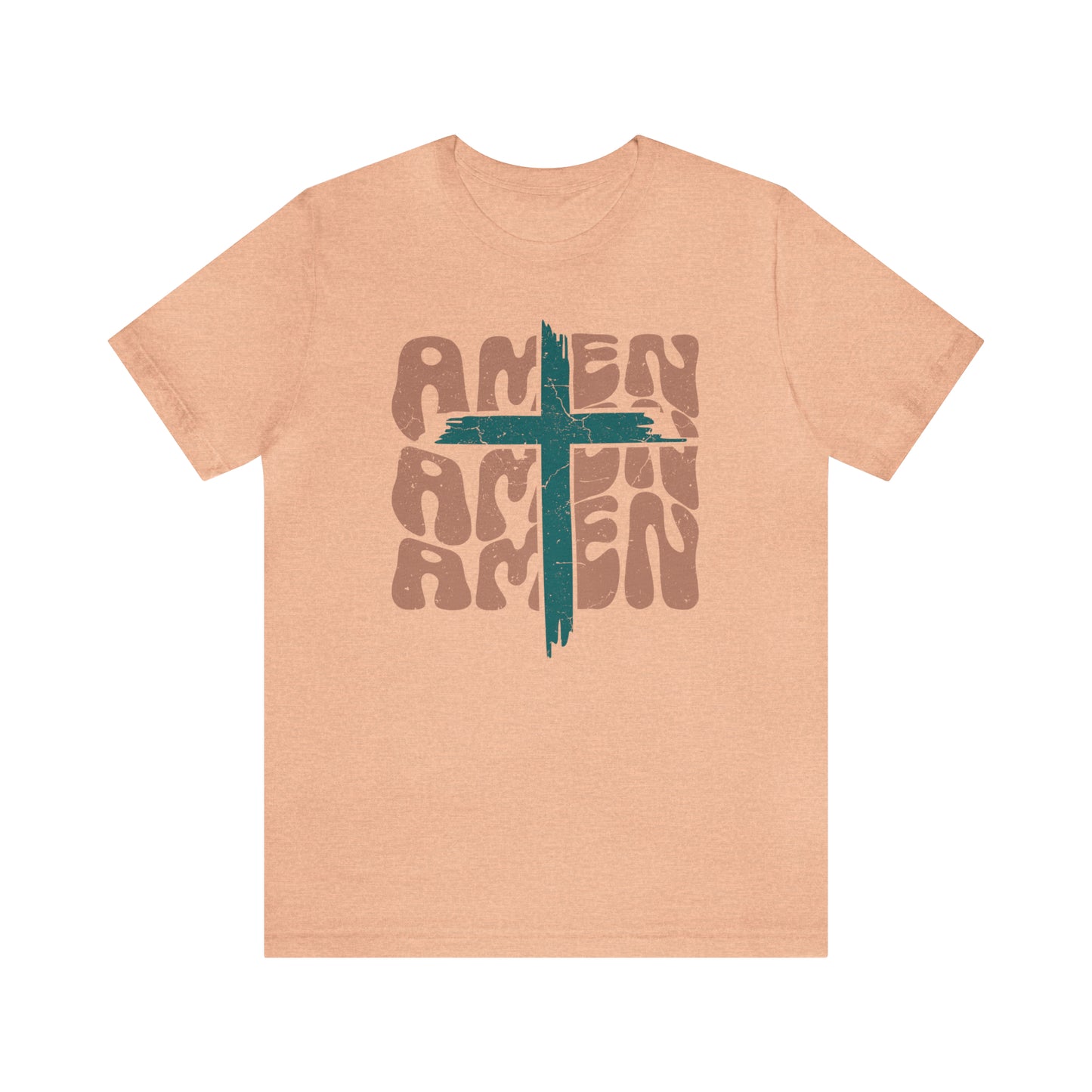 Amen Amen Amen with Cross Boho Color T-Shirt