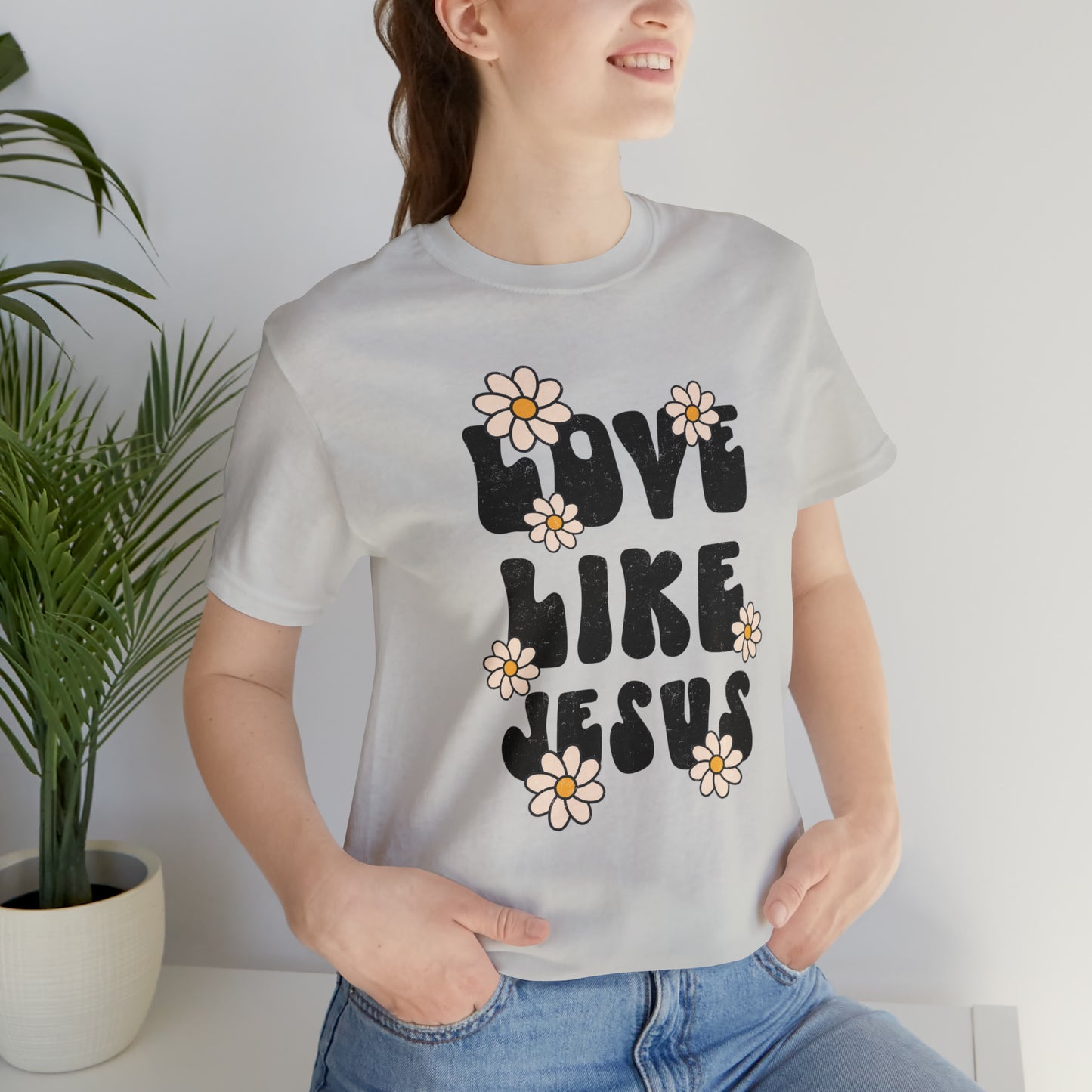 Distressed Daisy Love Like Jesus T-Shirt