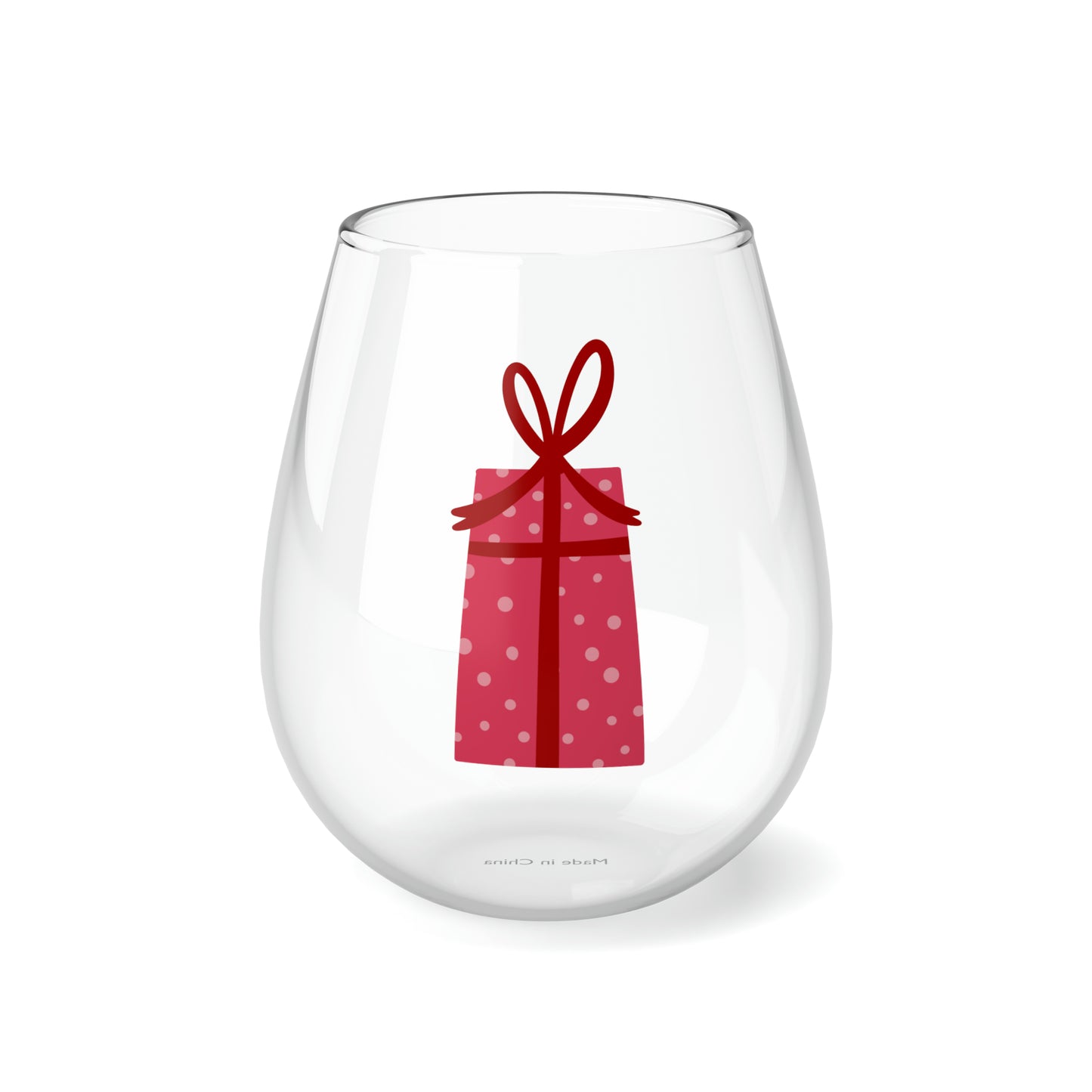 Whimsical Christmas Gift Stemless Wine/ Glass, 11.75oz