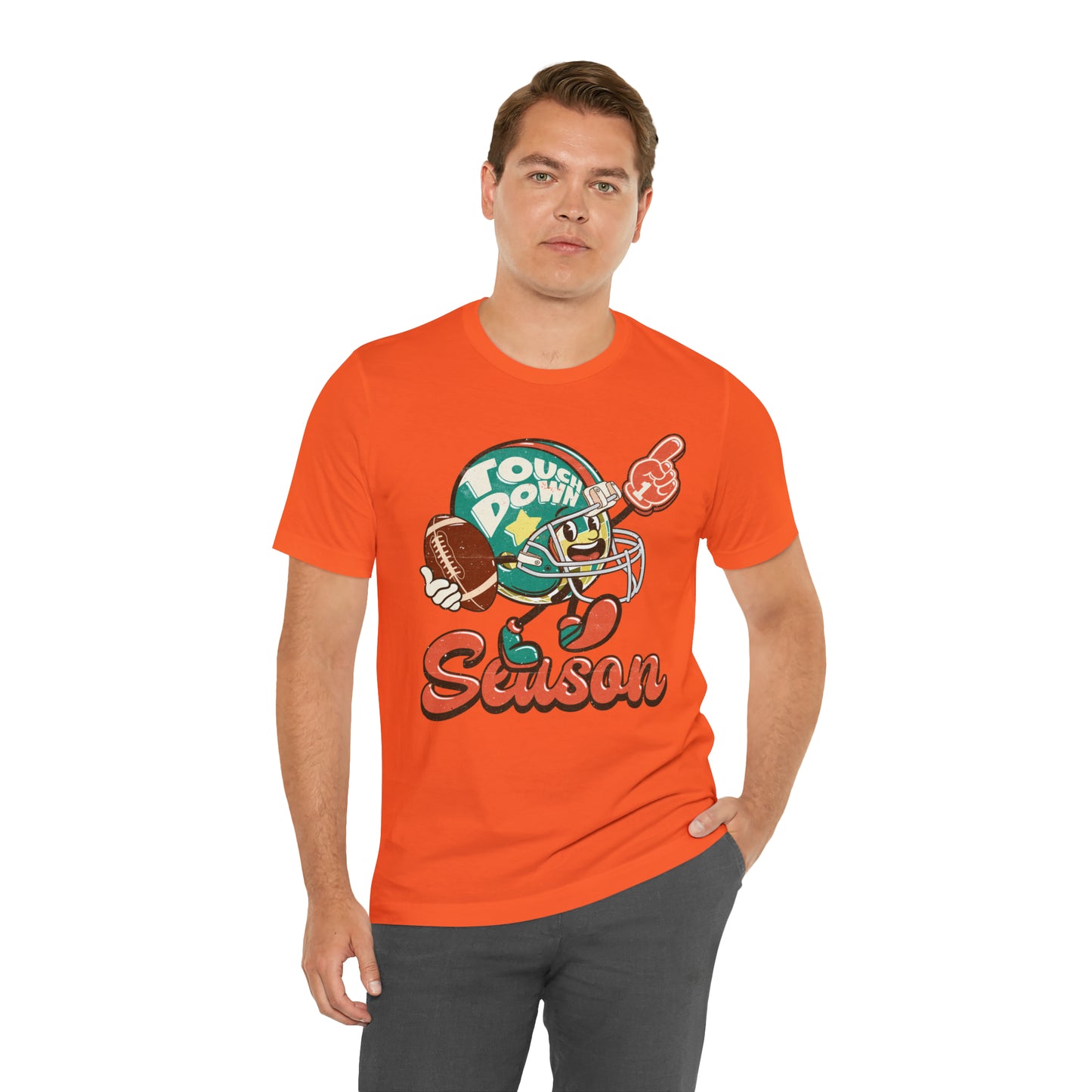 Football Season Football Helmet Character Holding Football T-Shirt