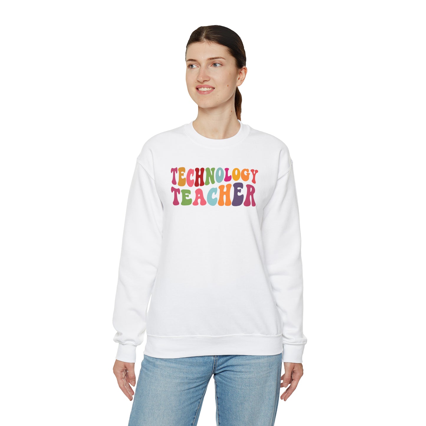 Multi-Colored Technology Teacher Lined Heavyweight Crewneck Sweatshirt