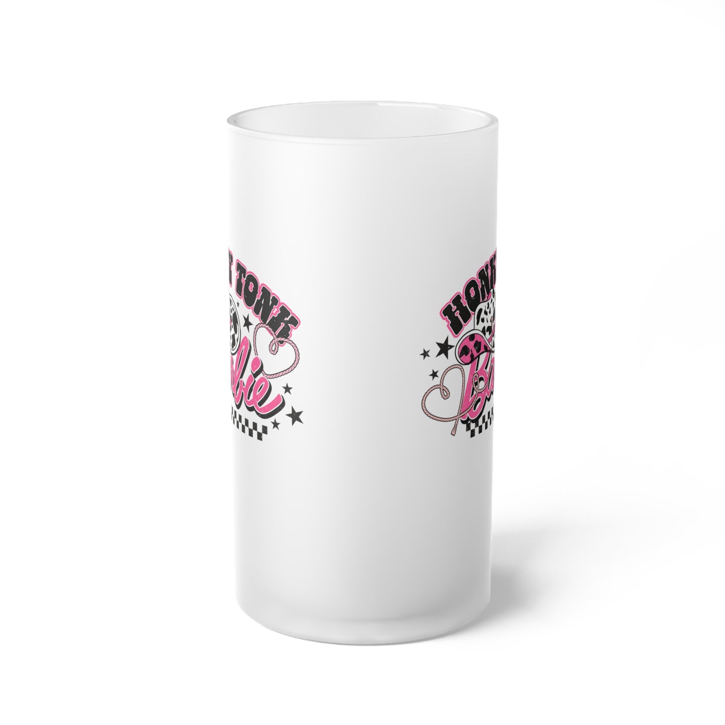 Honky Tonk Barbie Frosted Glass Beer Mug