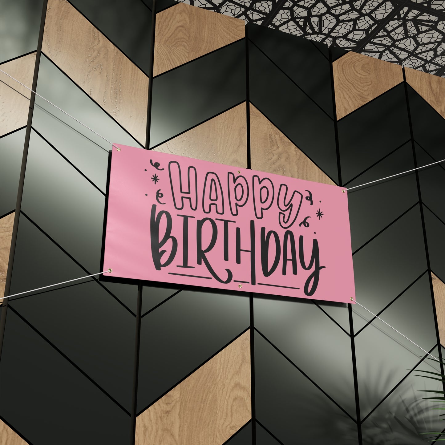 Happy Birthday Matte Banner - Pink