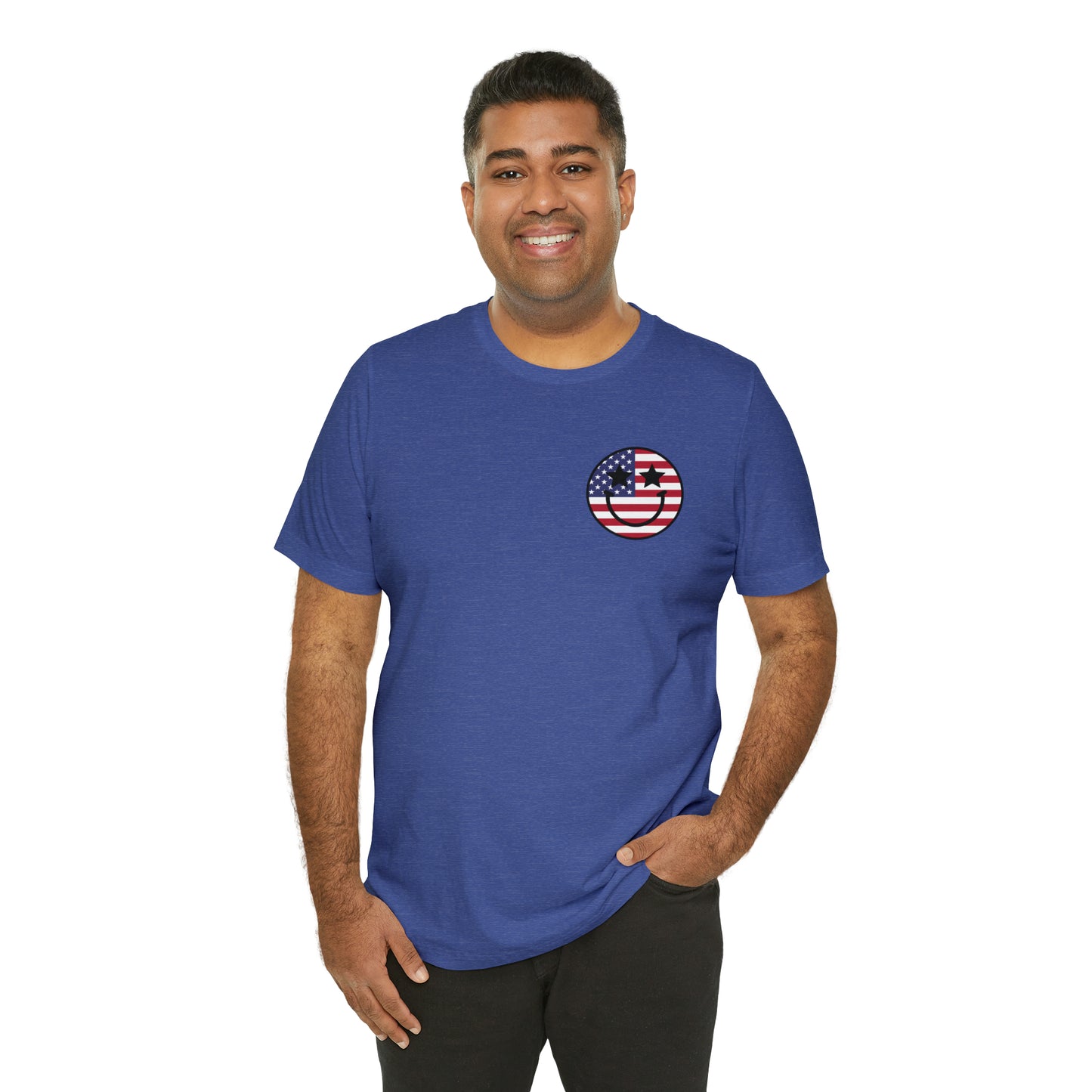 "Jesus Christ Stars and Stripes" (Front and Back Design) Unisex Jersey Short Sleeve Tee