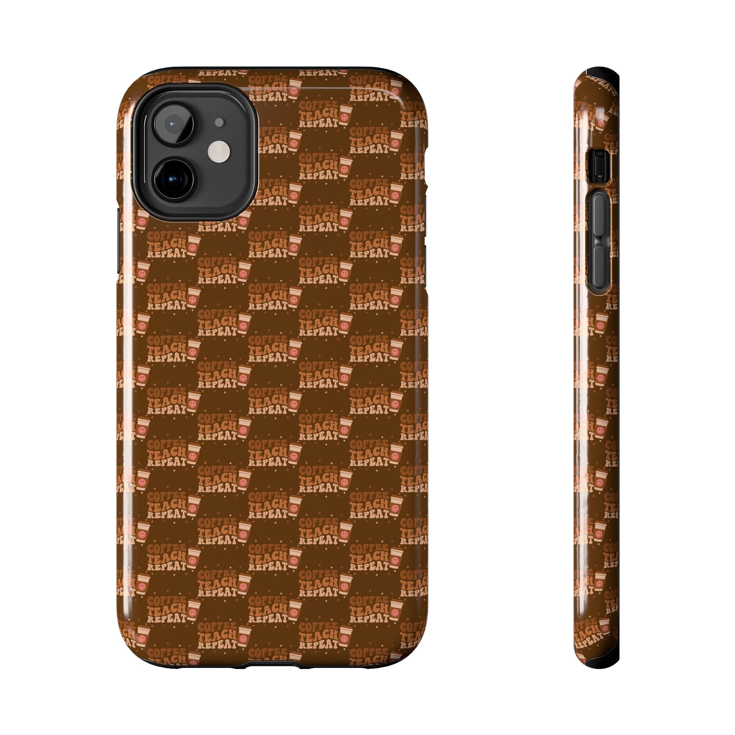 Coffee Teach Repeat Patterned Tough Phone Cases