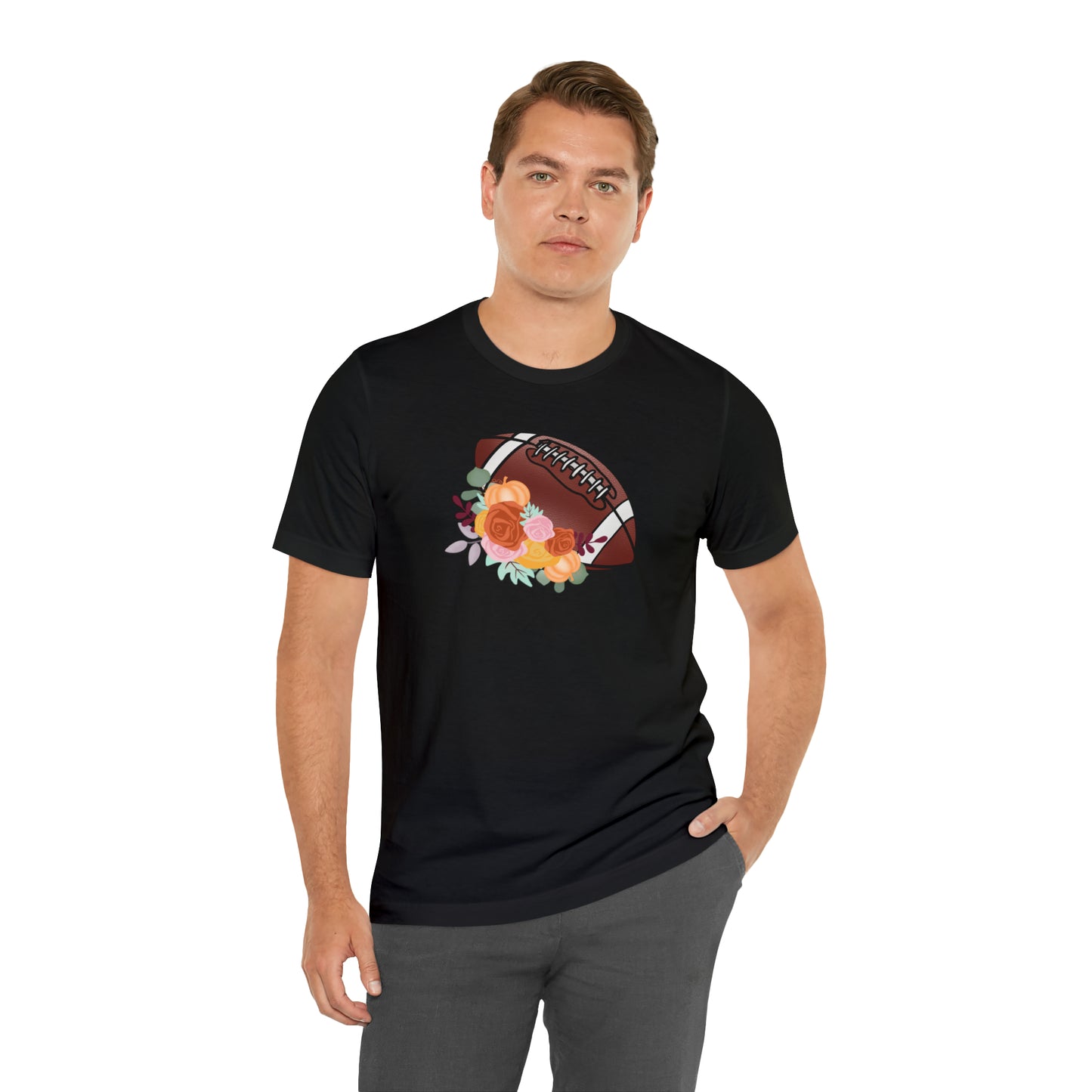 Fall Floral Football  T-Shirt