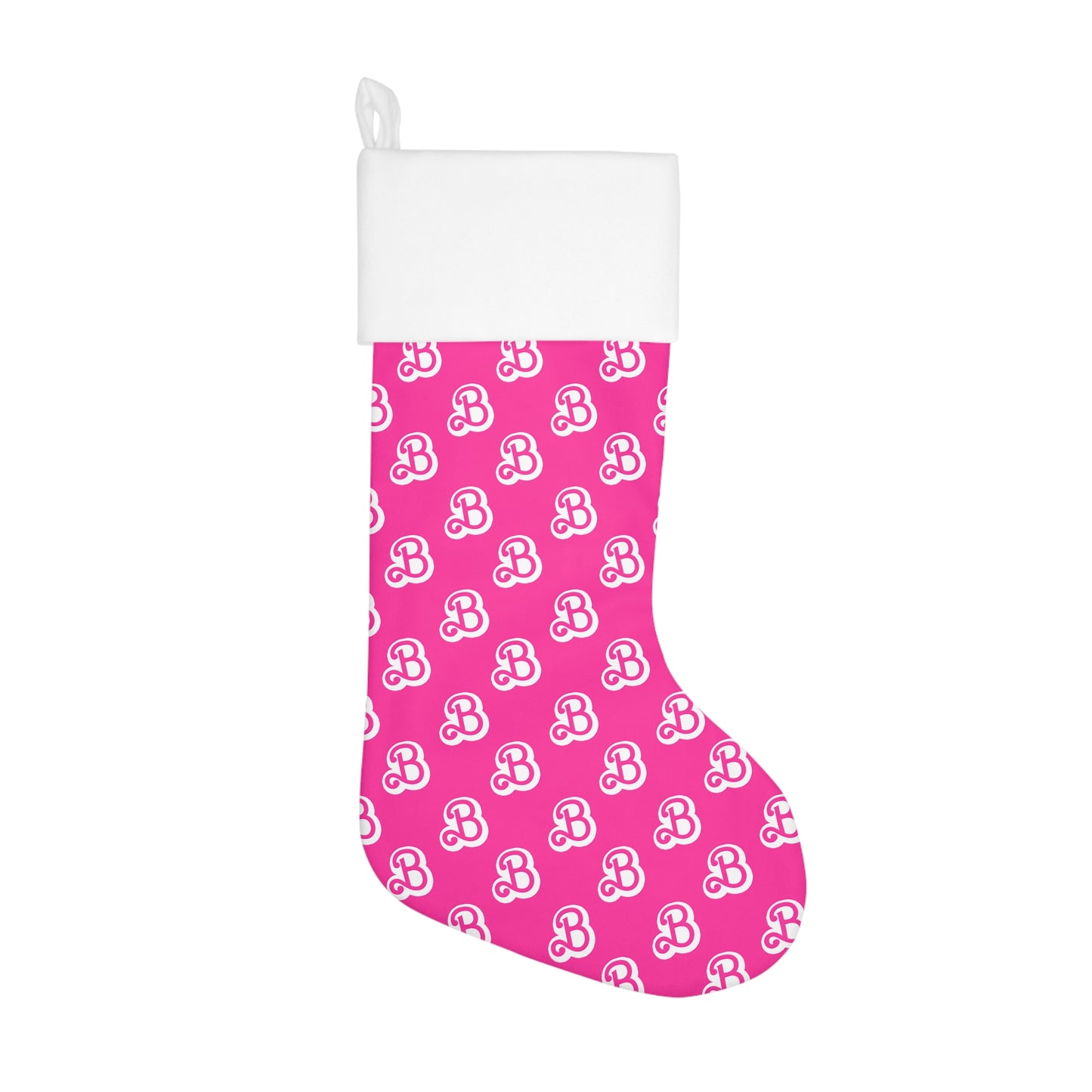 Pink Print Holiday Stocking