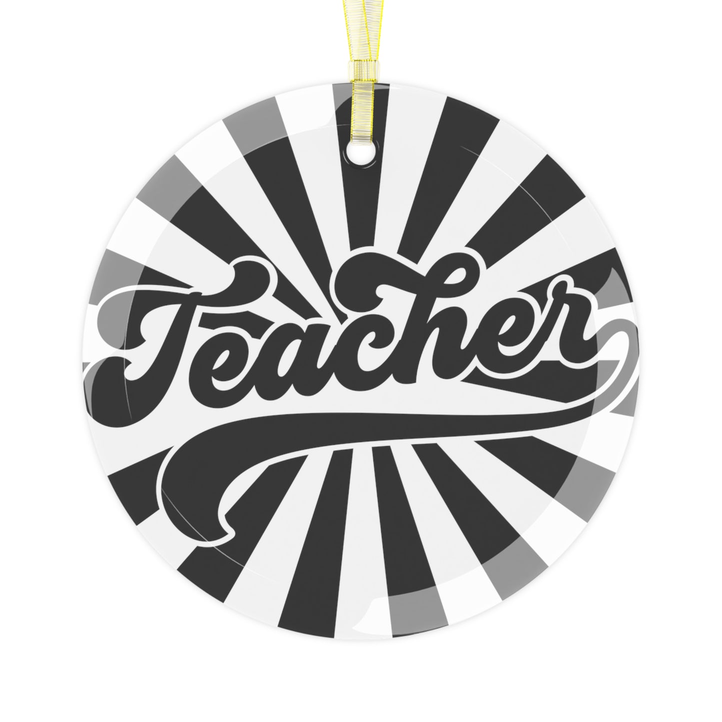 Teacher Starburst Glass Ornament