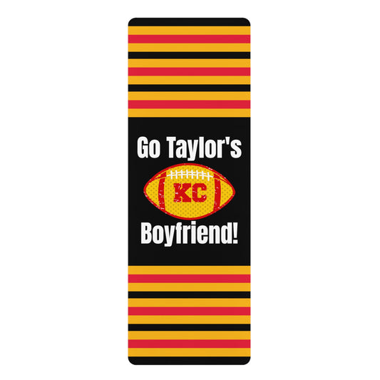 Go Taylor's Boyfriend Football Kelce and Swift Rubber Yoga Mat - Black Stripes