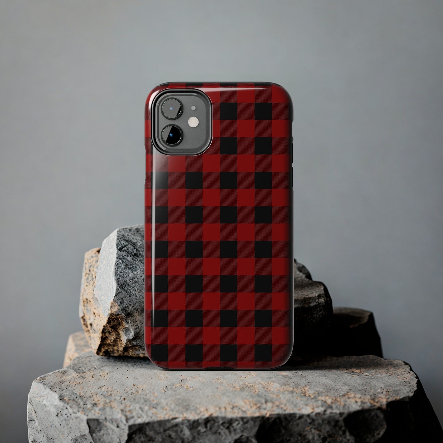 Red and Black Plaid Tough Phone Cases