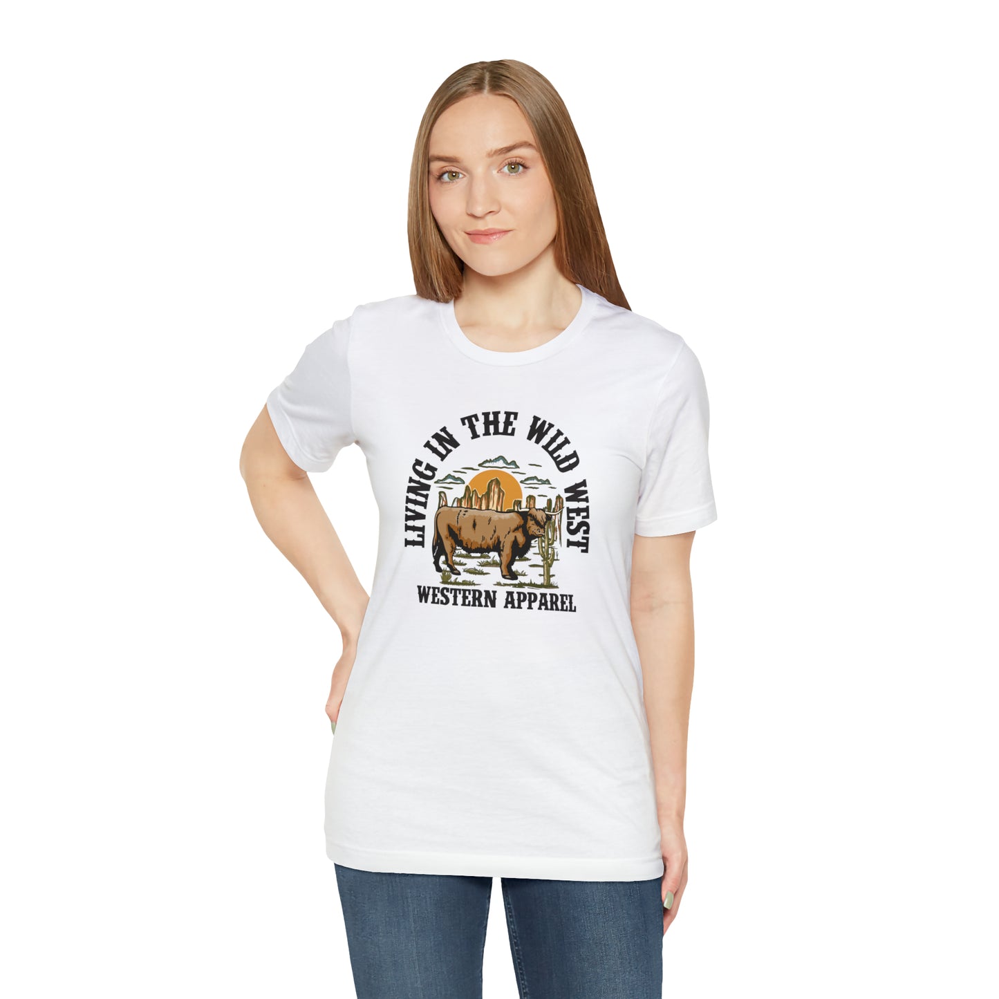 "Living in in the Wildwest" Unisex Jersey Short Sleeve Tee