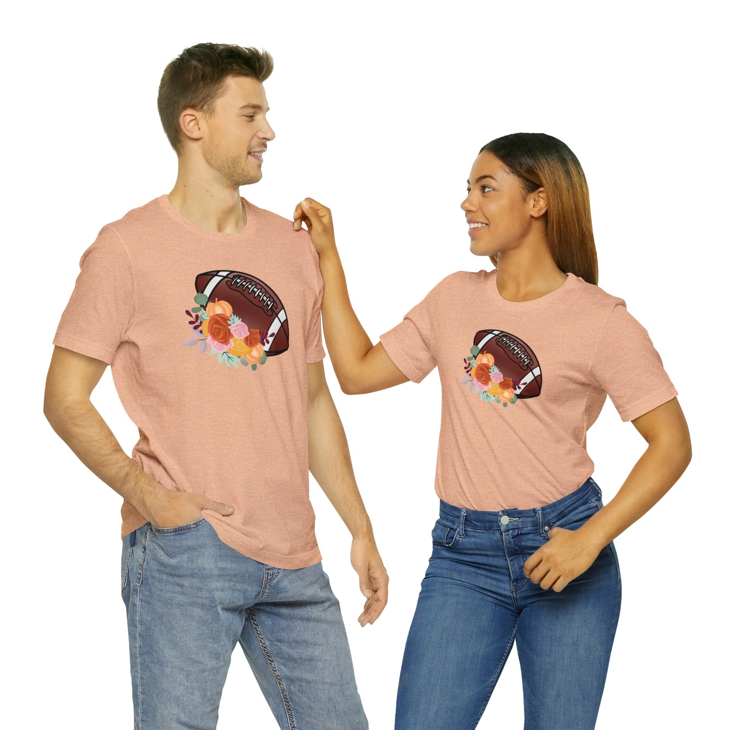 Fall Floral Football  T-Shirt