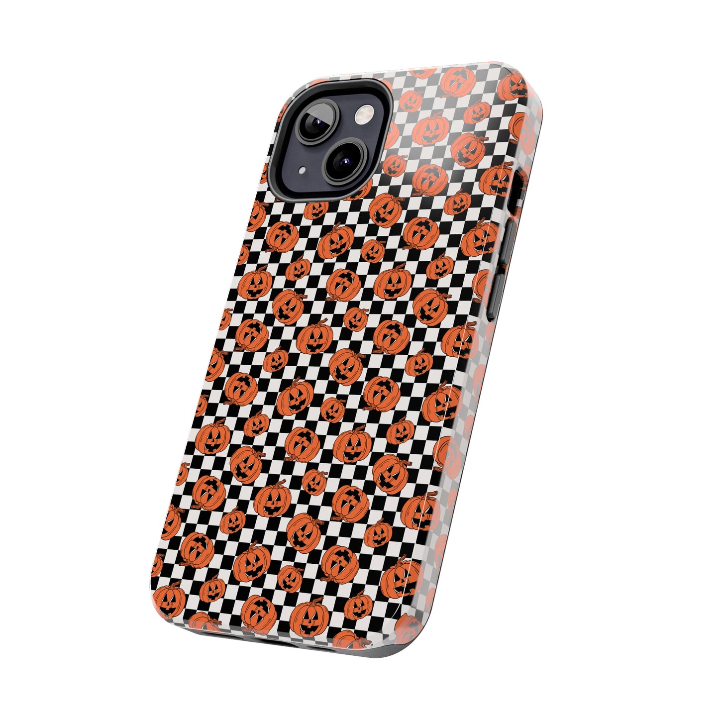 Pumpkin / Jack-O-Lantern Checkerboard Halloween/ Fall  Patterned Tough Phone Cases