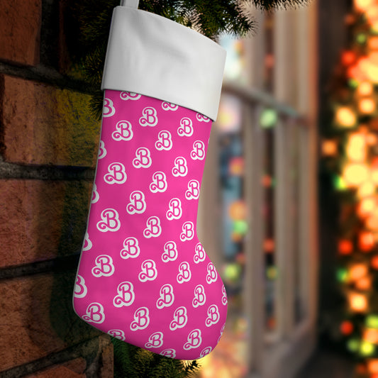 Pink Print Holiday Stocking