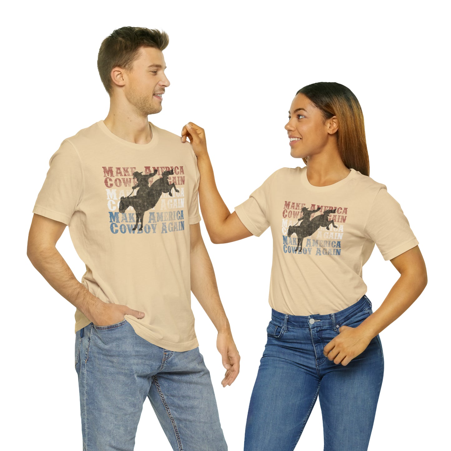 "Make America Cowboy Again" Unisex Jersey Short Sleeve Tee