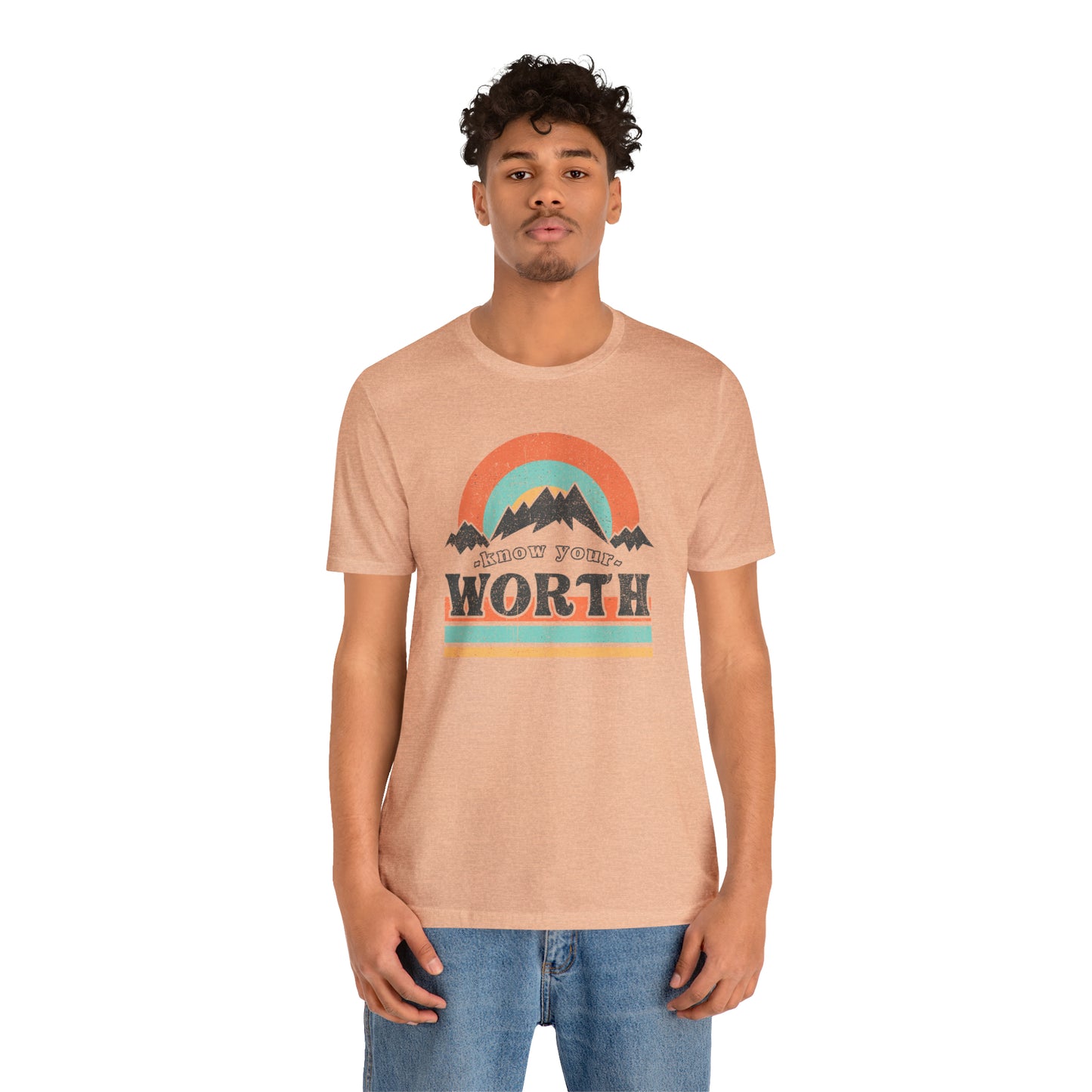 "Know Your Worth" Unisex Jersey Short Sleeve Tee